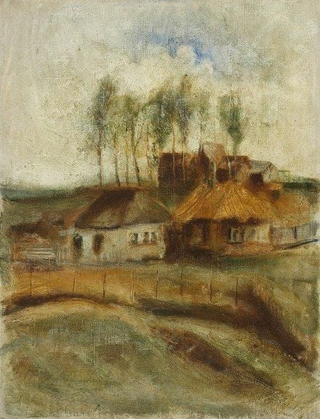 Vladimir Petrovitch TOMILOVSKY (1901-1990)
Vieux village Huile sur toile.  51 x 38 cm