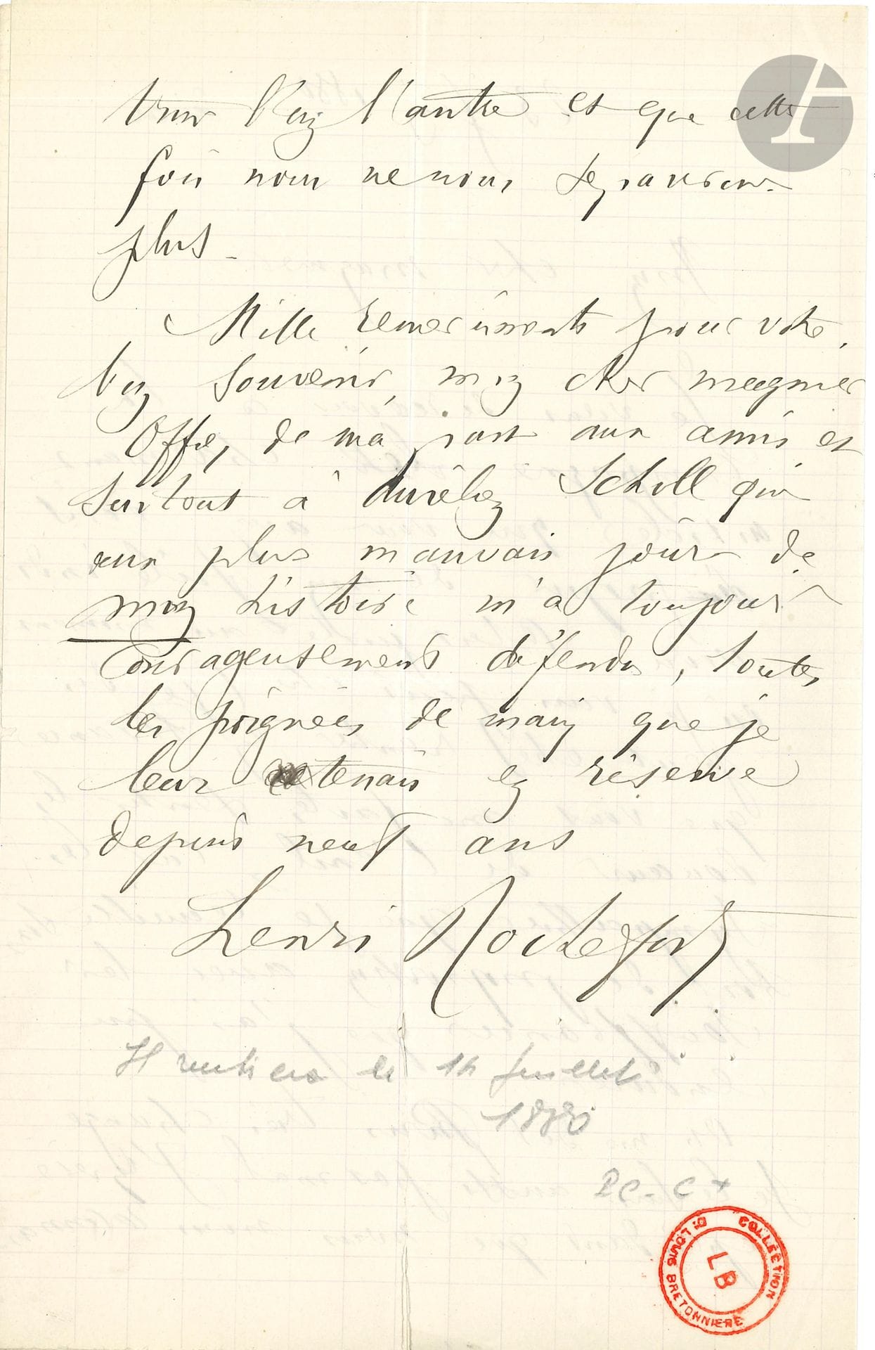 WAR OF 1870. 3 L.A.S. from political figures.

Adolphe CRÉMIEUX (1796-1880). L.A.S., Paris June 15 (2 p. ¼ in-8 mourning). In favor of a prisoner: "Mercy and clemency are moreover so sweet to invoke!"...
Ferdinand HÉROLD (1828-1882). L.A.S., Paris September 11, 1871, to a newspaper editor friend (2 p. in-8 mourning), sending an article on the reorganization of the magistracy: "You guessed right: two hours after my arrival at Place Beauvau, I was dealing with the indemnity of the national guard. I tried, I groped, I had little success, and yet I was told that, during my 20 days of administration (thanks to many circumstances, including my two successive regulations), the daily allowance had fallen from 600,000 fr to 400,00 fr [...] In my life, I have never felt more keenly the desire and disgust of authority than during those 20 days"...
Henri ROCHEFORT (1830-1913). L.A.S., June 23, 1880, to journalist Edmond Magnier (2 p. in-8, split), thanking him for "the charming article" he devoted to him. "It is just at the moment when I may (I say may) be returning to France that you are making me feel the sweetness of exile, for the sympathies I am receiving are out of all proportion to the suffering I have been able to endure"...