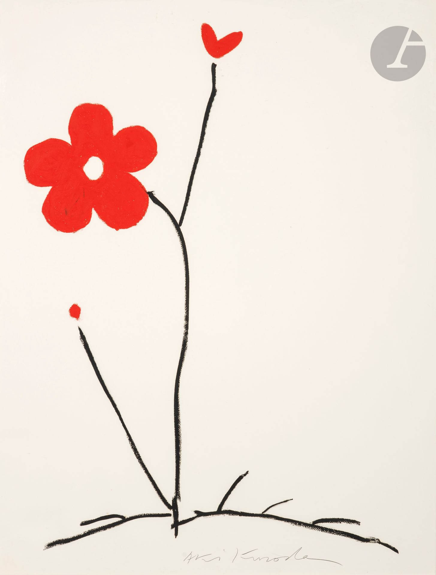 Aki KURODA (né en 1944)
Flower X, 2004
Huile sur papier.
Signée en pied.
160,5 x 122 cm

Provenance : 
Galerie Maeght, Paris (étiquette au dos sur le montage).