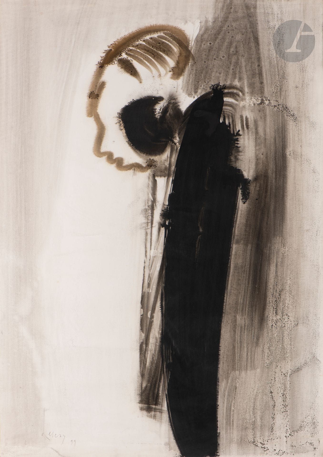 Alberto LESCAY (né en 1950)
Dentro de mí, 1999
Encre et lavis d’encre.
Signée et datée en bas à gauche.
85 x 60 cm