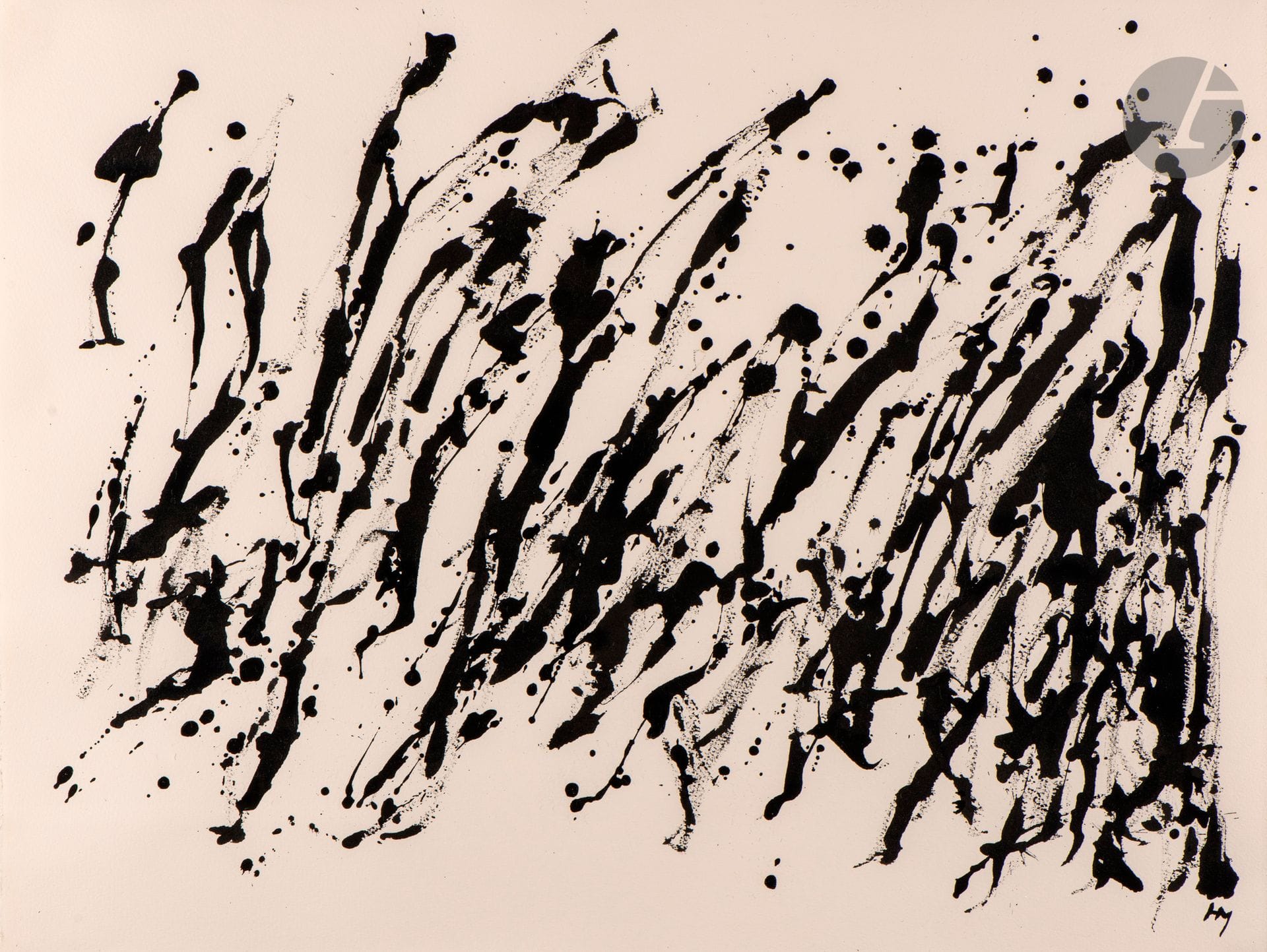 Henri MICHAUX (1899-1984)
Sans titre, 1979
Encre de Chine sur vélin.
Monogrammée en bas à droite.
49,7 x 65,5 cm

Provenance : 
Galerie Blanche, Stockholm (étiquette au dos).

Expositions : 
- Galerie Blanche, Stockholm, 8 septembre - 3 octobre 1984.
- Galerie Artek, Helsinki, 2 - 20 novembre 1984.

Cette œuvre sera incluse au catalogue raisonné en préparation par Micheline Phankim, Rainer Michael Mason et Franck Leibovici.