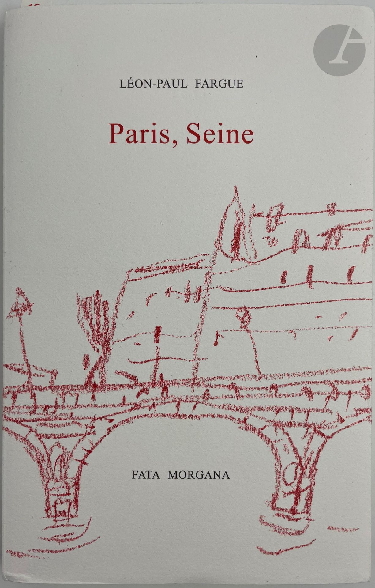 FARGUE (Léon-Paul).
Paris, Seine.
Saint Clément de rivière : Fata Morgana, [2022]. — In-8, couverture rempliée.

Première édition tirée à 700 exemplaires sur vélin du Montparnasse.

« Initialement prévues pour une parution en 1947, ces pages devaient composer le dernier et le plus important texte de Léon-Paul Fargue sur Paris. Ce livre imposant qu'Albert Marquet devait illustrer de plus de cinquante lithographies ne verra pourtant jamais le jour et sera oublié à la mort des deux Parisiens. » La présente édition a été publiée d'après l'ultime tapuscrit corrigé par l'auteur.

UN DES 17 PREMIERS EXEMPLAIRES ACCOMPAGNÉS D'UNE HUILE SUR PAPIER DU PEINTRE ET ILLUSTRATEUR PHILIPPE HÉLÉNON (1954-2022), signée par l'artiste.

Exemplaire parfaitement conservé.
