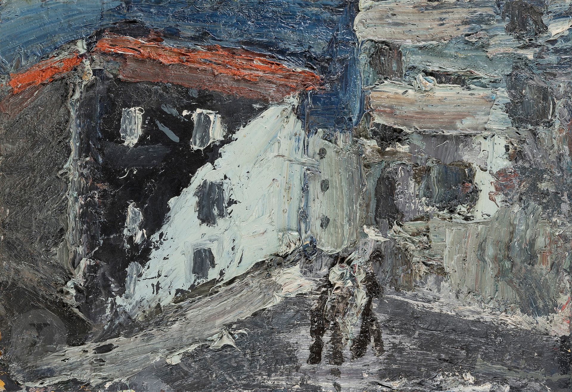 Bernard DAMIANO (1926-2000)
Place animée, 1986
Huile sur toile.
Signée et datée au dos.
55 x 38 cm