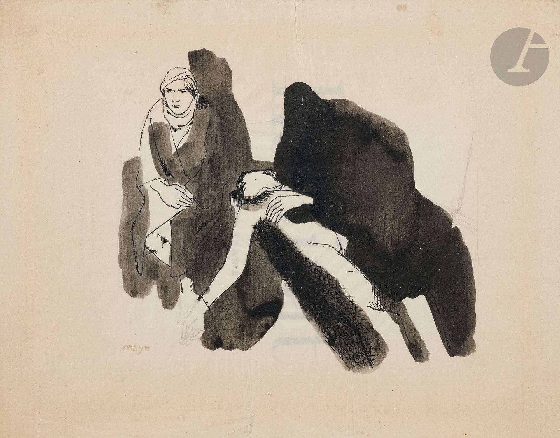 Antoine Malliakaris dit MAYO [grec-égyptien] (1905-1990)
Femme égyptienne
Encre et lavis d’encre.
Timbrée en bas à gauche.
21 x 27,5 cm