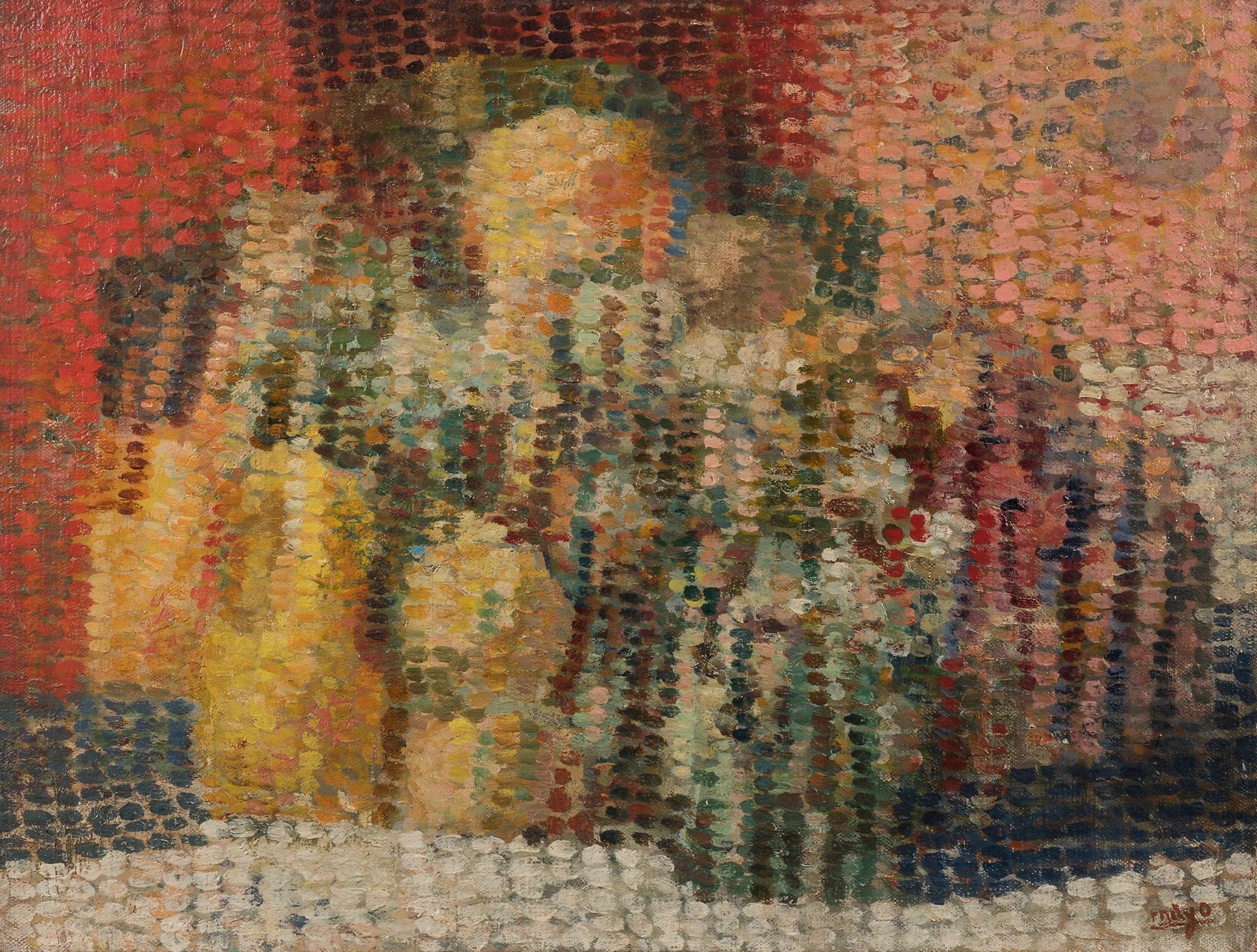 Antoine Malliakaris known as MAYO 
[Greek-Egyptian] (1905-1990)
Fruits, 1955
Oil on canvas.
Signed lower right.
Signed, dated and titled on the back.
46 x 61 cm