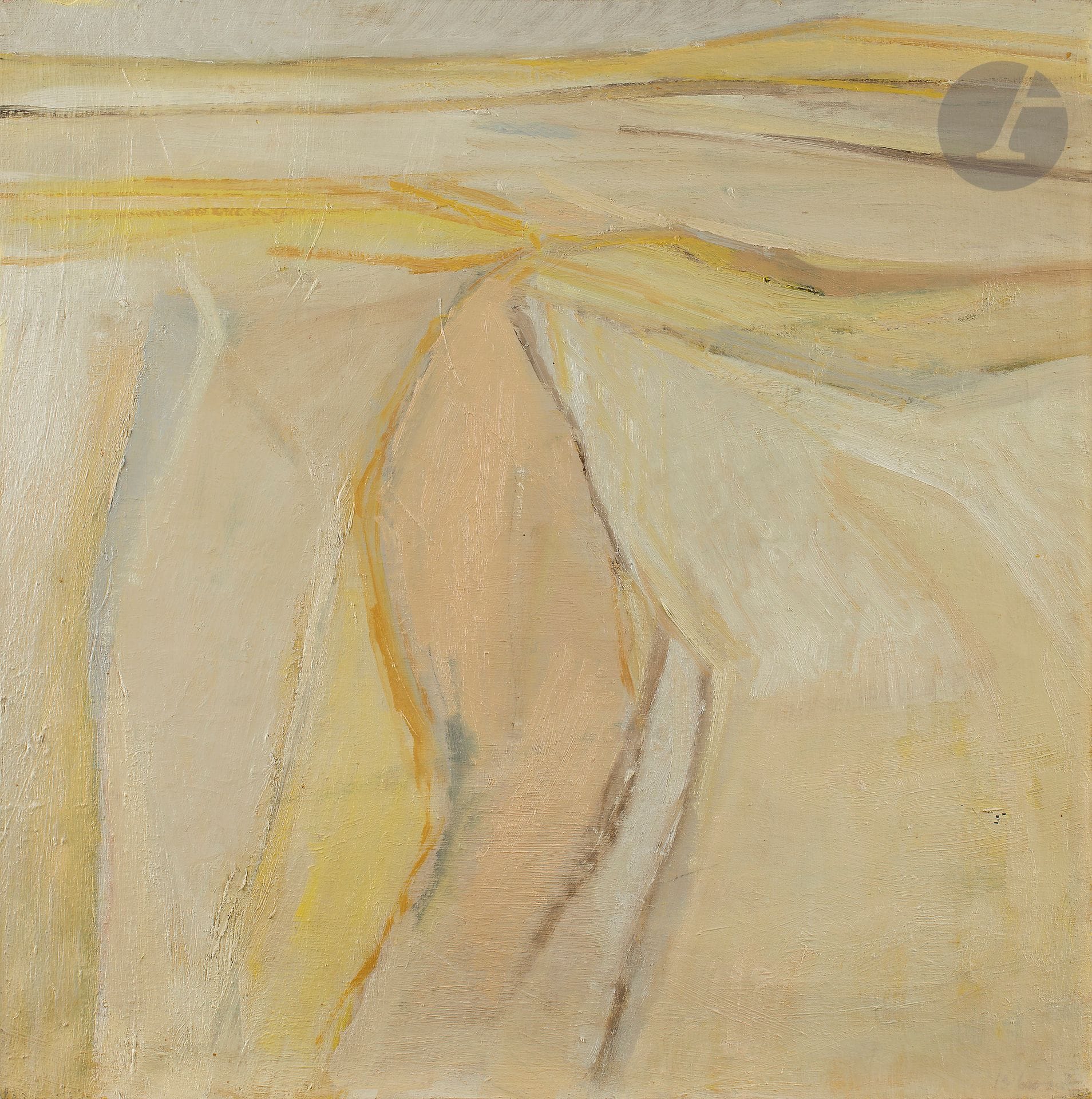 Jacques BIBONNE (born 1937)
Carville, 1974
Oil on canvas.
Signed lower right (signature slightly faded).
Signed, dated and located on the back.
50 x 50 cm

Provenance : 
Georgiana Colville Collection, Paris. Acquired directly from the artist.