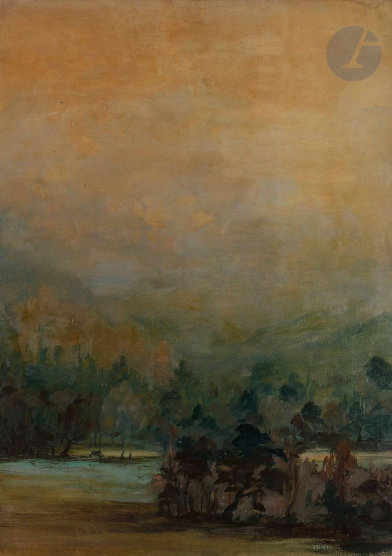 Nasser ASSAR [Franco-Iranian] (1928-2011)
Landscape, 1974
Oil on paper mounted on canvas.
Signed and dated lower right.
(Traces of humidity).
104 x 75 cm

The work is listed in the artist's online catalog raisonné under n°1974HSP020 (www.nasserassar.com and www.nasserassar.fr) edited by Madame Isabelle Assar and Henri de Saint Pierre.