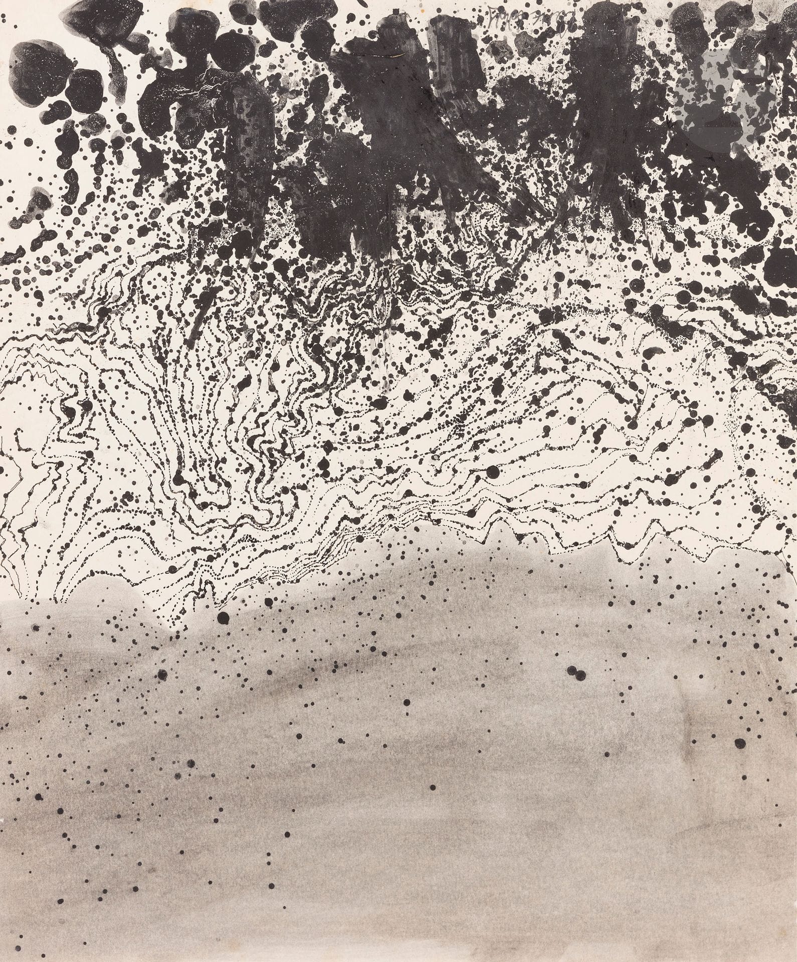 Pierre BALAS (born 1939)
Écorce de la Terre, 1962
Ink and ink wash.
Signed lower left.
51 x 42 cm