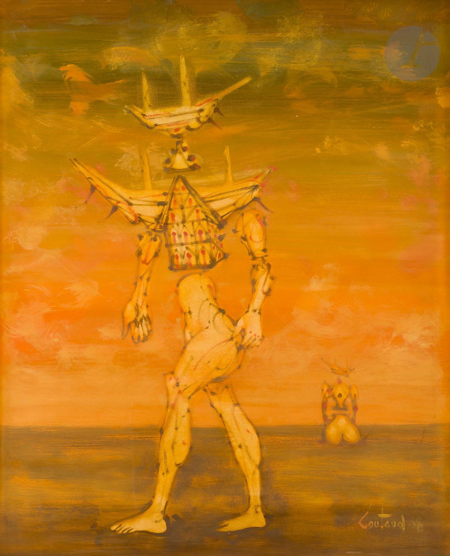 Lucien COUTAUD (1904-1977)
Villervilloise de mer, 1968
Huile sur papier.
Signée et datée en bas à droite.
Signée, datée et titrée au dos.
61 x 50 cm

Provenance : 
- Vente Millon, Hôtel Drouot, Paris, 6 décembre 2004.
- Vente Binoche et Giquello, Paris, 14 décembre 2020.

Bibliographie : 
Maryvonne Binder, Jean Binder et  l’Association Lucien Coutaud, Catalogue raisonné de l’œuvre de Lucien Coutaud, Tome 1 , Paris, Éditions ALC, 2020, reproduit p. 428.
Nous remercions Monsieur Jean Binder pour les informations qu’ils nous a transmises.