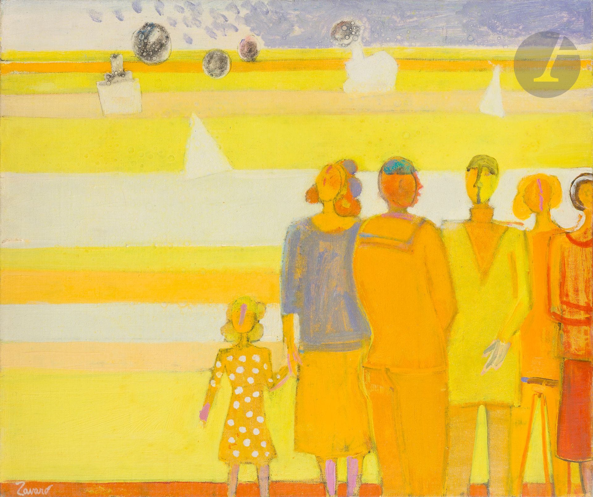 Albert ZAVARO (b. 1925)
The Yellow Sea, 1970
Oil on canvas.
Signed lower left.
46 x 55 cm

Provenance : 
Galerie Framond, Paris (label on back).