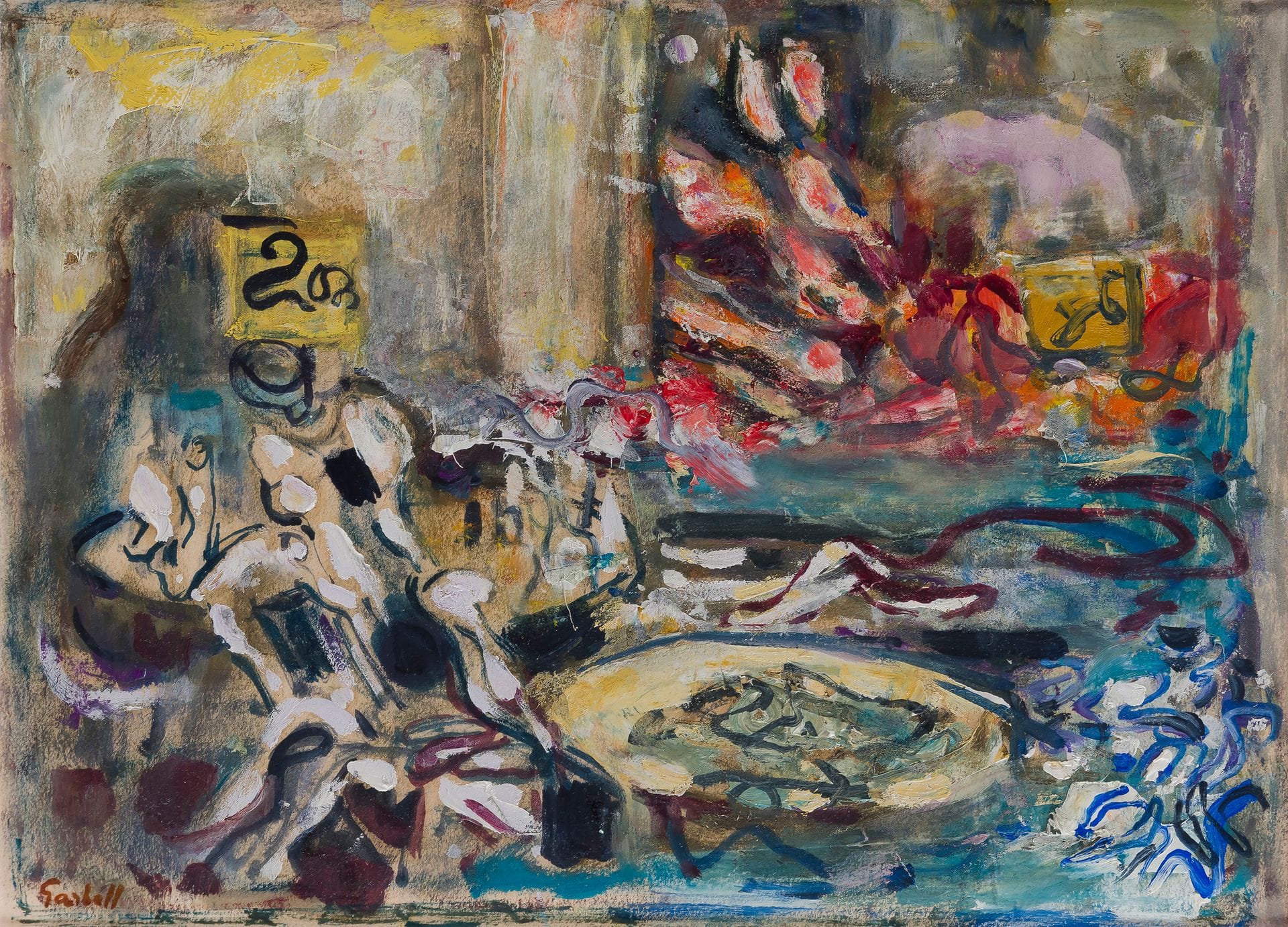 Alexandre Sacha GARBELL (1903-1970)
Étal de poissons
Huile sur papier.
Signée en bas à gauche.
20,5 x 28,5 cm
