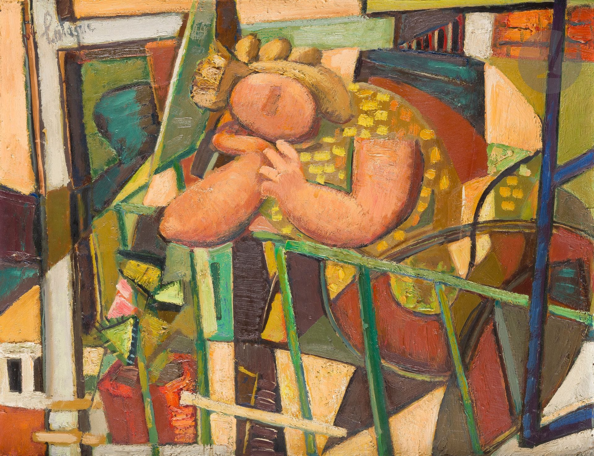 Louis LATAPIE (1891-1972)
Endormie au balcon, 1943
Huile sur isorel.
Signée en haut à gauche.
Signée et datée au dos.
50 x 65 cm

Un certificat d'authenticité de Monsieur 
Jean-Louis Latapie, fils de l'artiste, en date du 2 juillet 1987 sera remis à l'acquéreur.