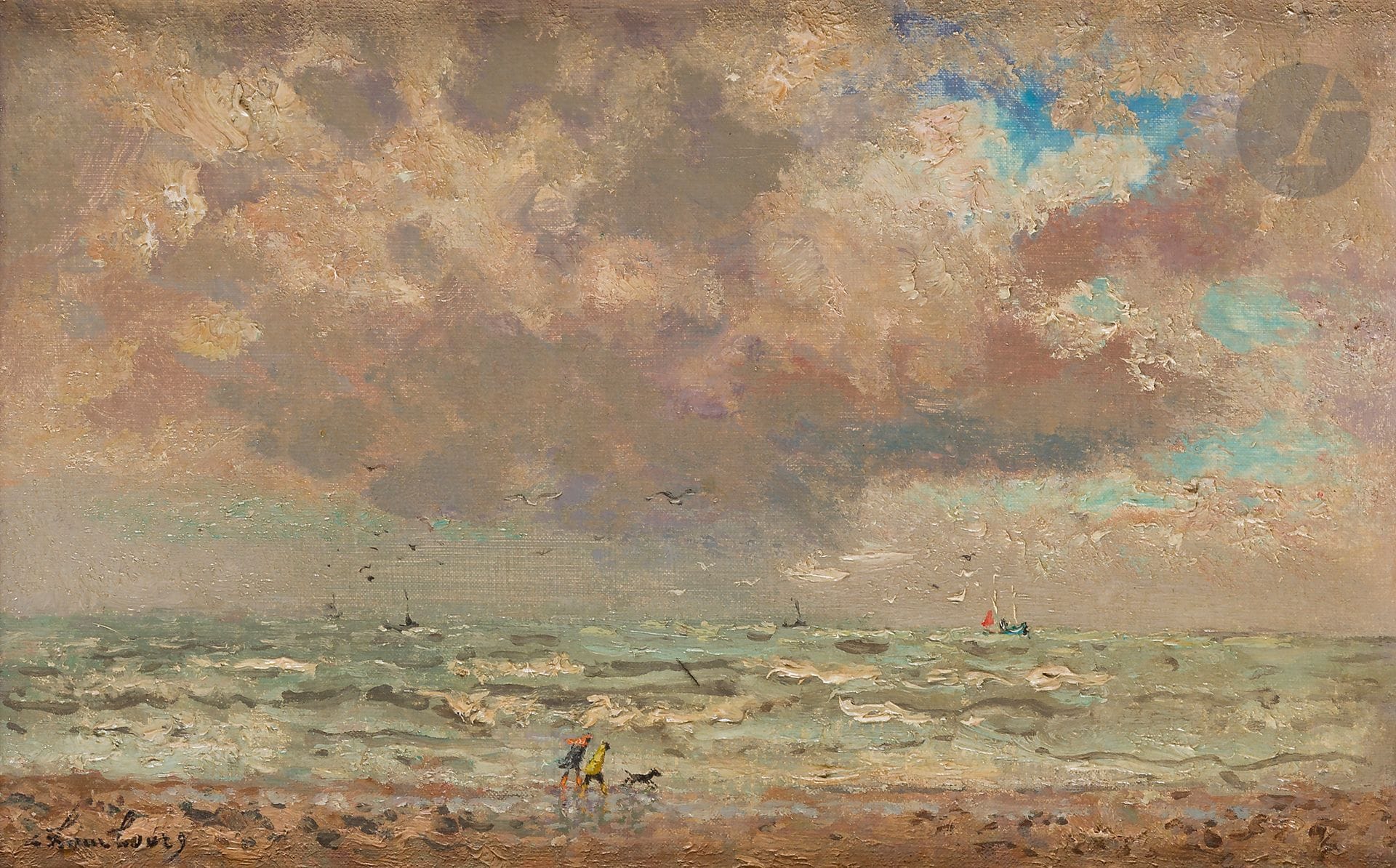André HAMBOURG (1909-1999)
Deauville, on the beach, 1970
Oil on canvas.
Signed lower left.
Signed, dated and titled on the back.
22 x 35 cm