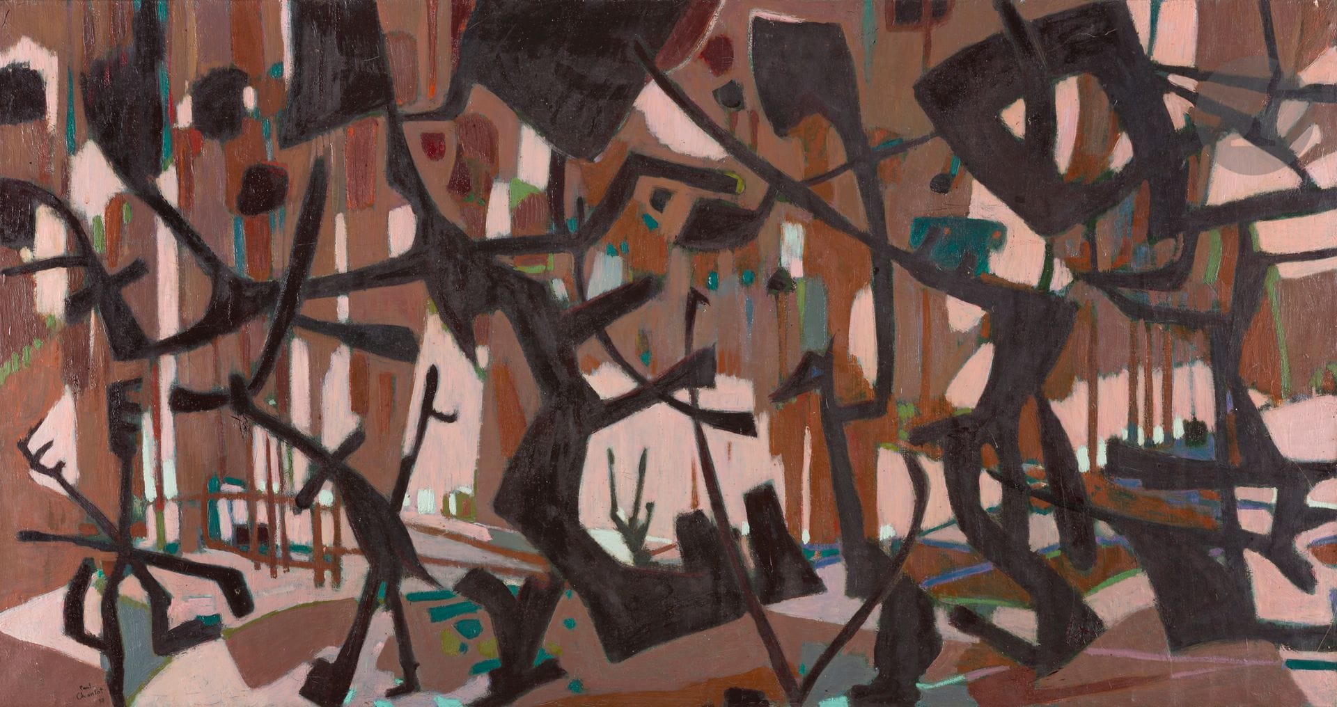 Paul CHARLOT (1906-1985)
Le Vent II, 1957
Huile sur toile.
Signée et datée en bas à gauche.
Signée datée et titrée au dos.
68 x 130 cm