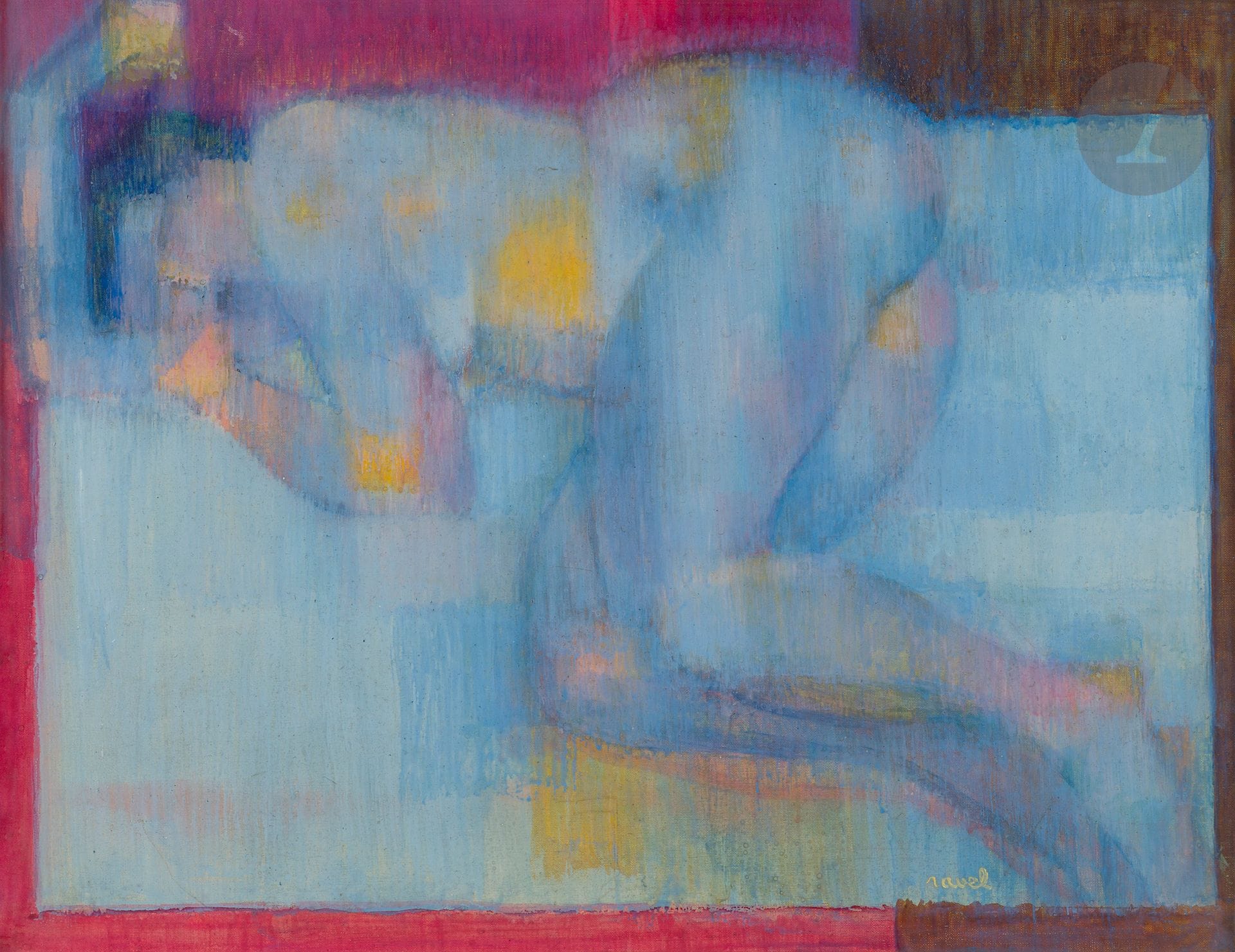Daniel RAVEL (1915-2002)
The Blue Woman, 1955
Oil on canvas.
Signed lower right.
Dated and titled on the back on the stretcher.
33 x 41 cm

Provenance : 
Private collection, Paris. Acquired directly from the artist.