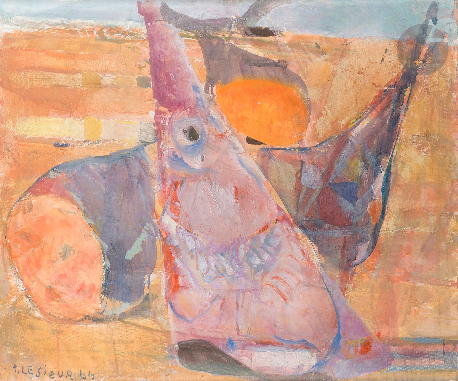 Pierre LESIEUR (1922-2011)
Bassin aux poissons Pompéi
Huile sur toile.
Non signée.
65 x 54 cm 

Provenance :
Famille de l'artiste.