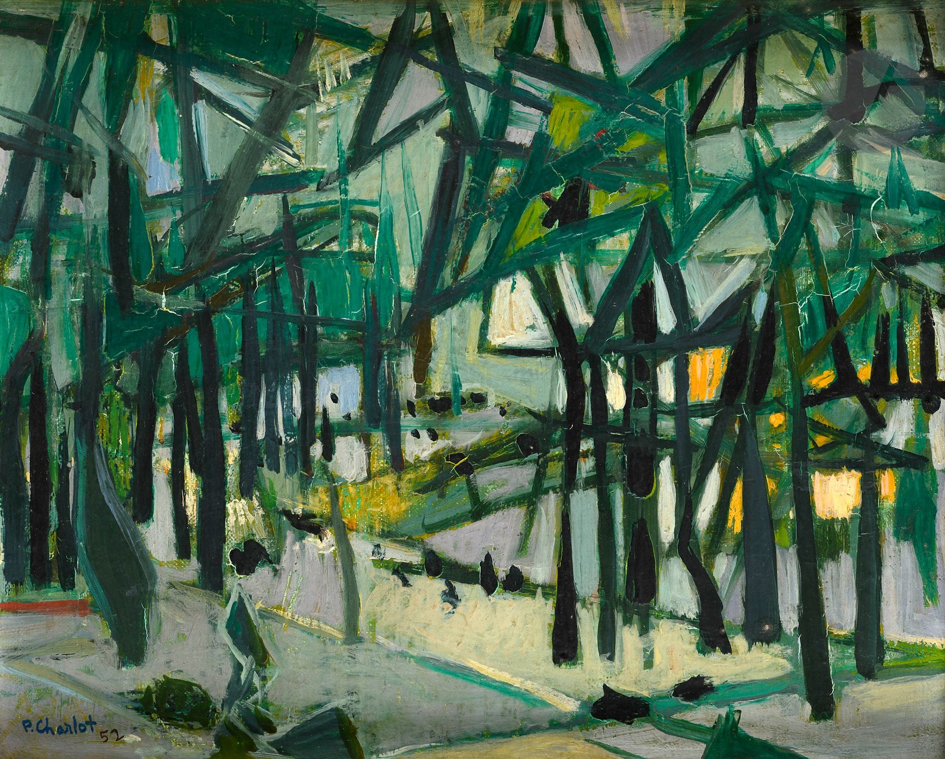 Paul CHARLOT (1906-1985)
The Forest, 1952
Oil on canvas.
Signed and dated lower left.
Signed, dated and titled on the back.
21 x 18 cm
