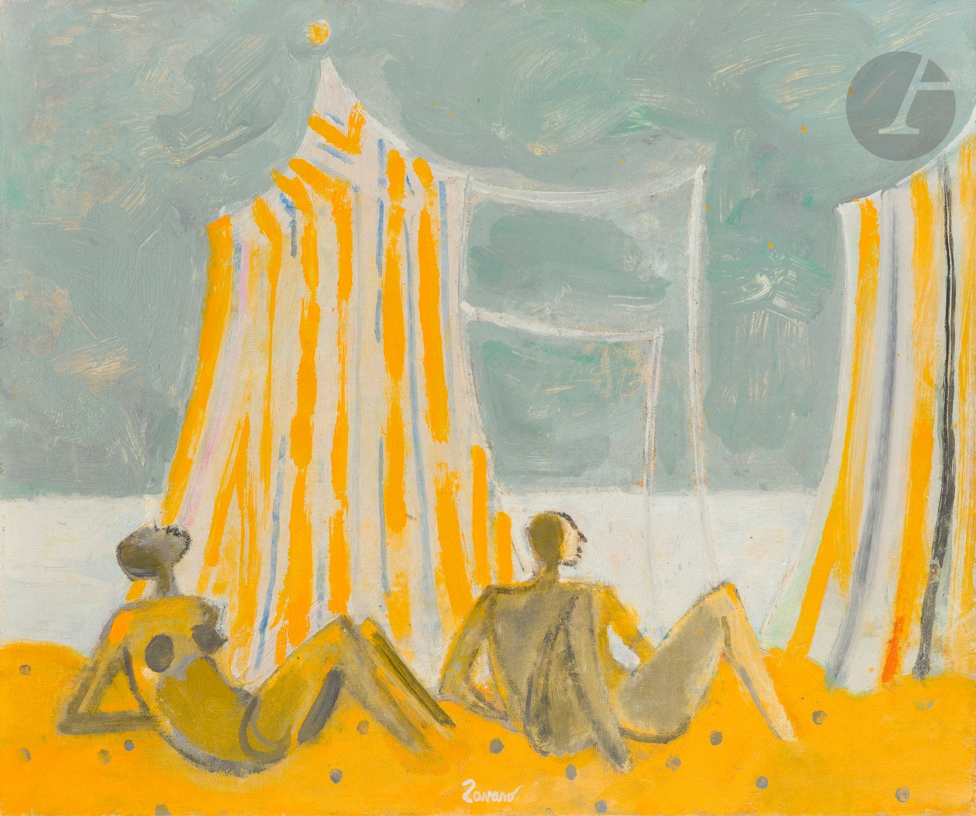 Albert ZAVARO (b. 1925)
The Yellow Sky, 1965
Oil on canvas.
Signed at foot.
46 x 55 cm

Provenance : 
Galerie Framond, Paris (label on back).