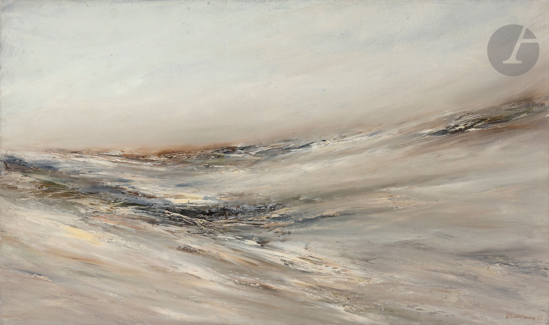Jack OTTAVIANO (1924-1988)
Hautes-Alpes, 1962
Oil on canvas.
Signed lower right.
33.5 x 55 cm
