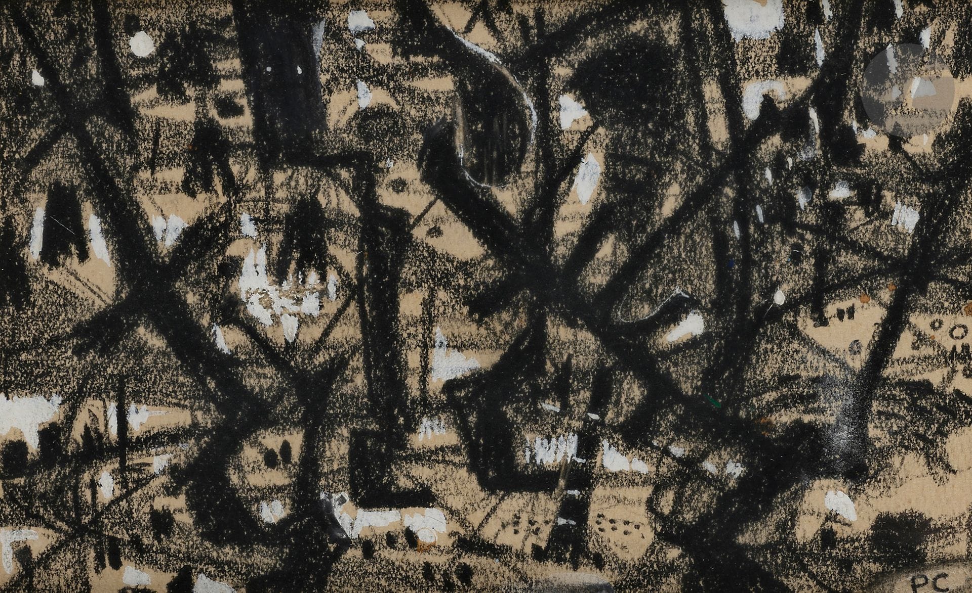 Paul CHARLOT (1906-1985)
Landscape of undergrowth
Charcoal and gouache highlights.
Monogrammed lower right.
10 x 16 cm