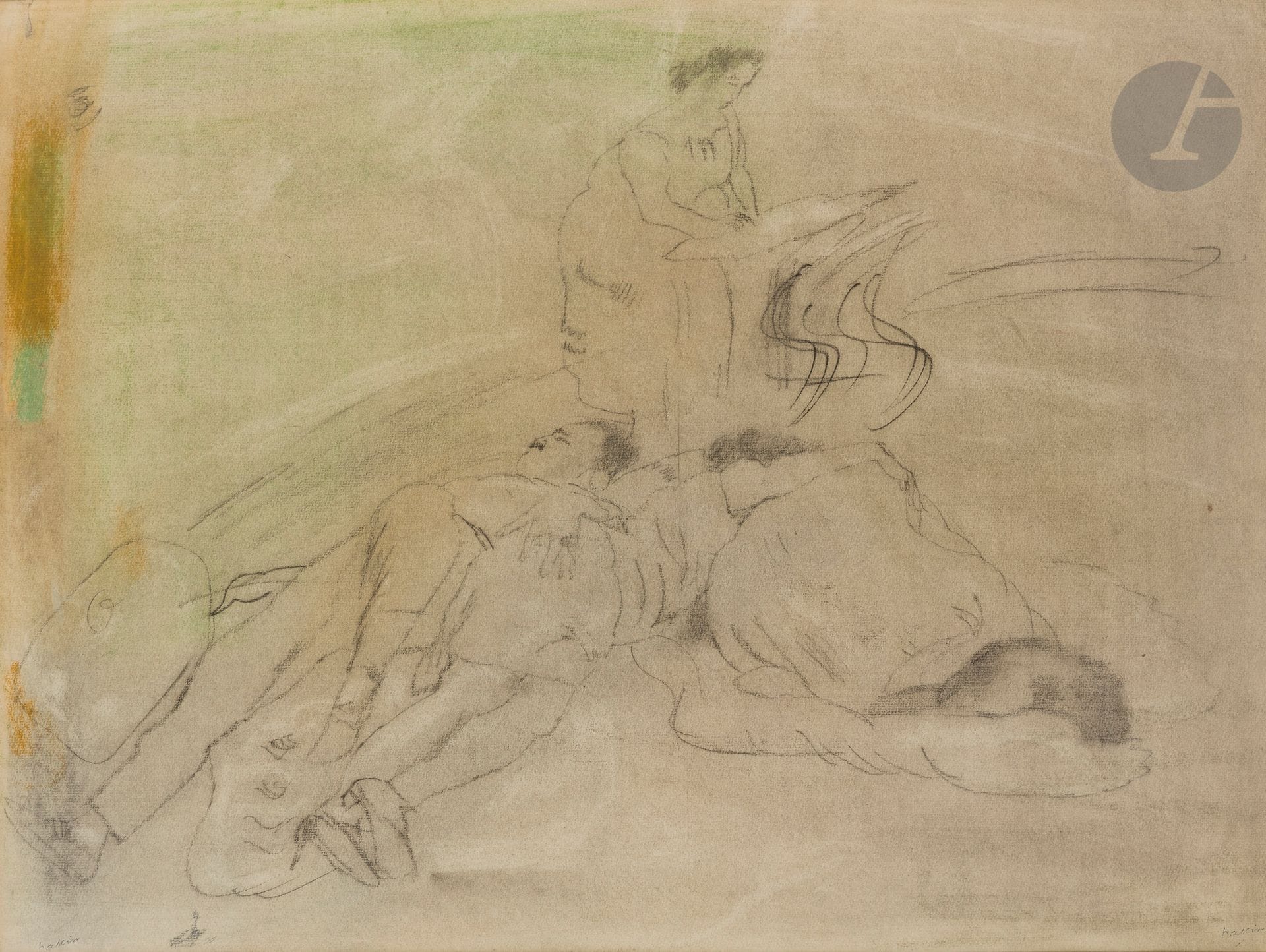 Julius Pincas known as PASCIN (1885-1930)
La Sieste
Charcoal and grease pencil.
Stamped twice.
46 x 61.5 cm
