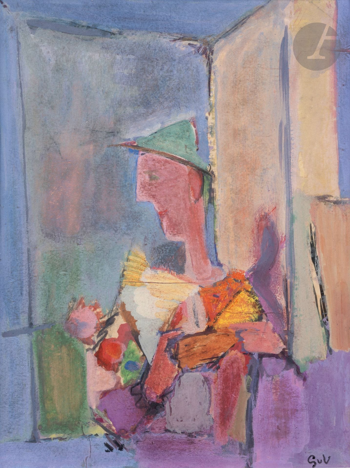 Geer VAN VELDE (1898-1977)
Woman at window, ca. 1938
Gouache.
Monogrammed lower right.
27.8 x 20 cm

A certificate from Mr. Piet Moget, dated September 28, 2000, will be given to the buyer.
