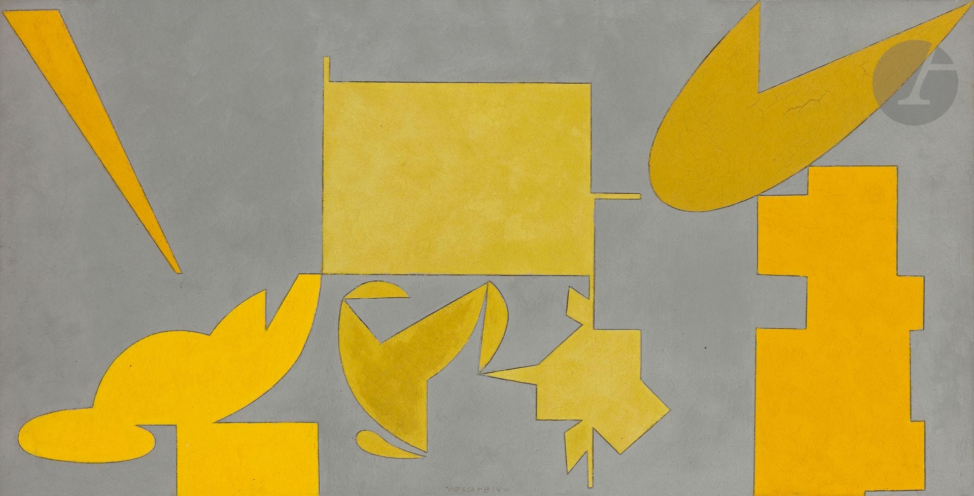 Victor VASARELY (1906-1997)
Maracaibo, n°122, 1949-54
Huile sur panneau.
Signée en pied.
Signée, datée et titrée au dos sur son montage d’origine.
(Craquelures).
27,5 x 54 cm

Nous remercions Monsieur Pierre Vasarely pour les informations qu’il nous a transmises.