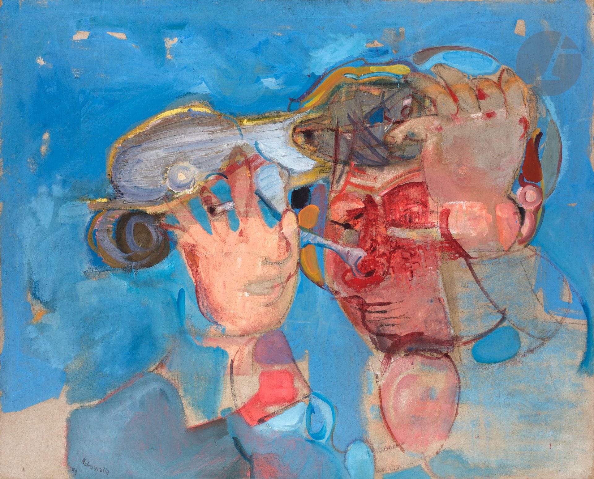 Paul REBEYROLLE (1926-2005)
Un fumeur, 1958
Huile sur toile.
Signée en bas à gauche.
81 x 100 cm

Exposition : 
Documenta, Kassel, 1959 (étiquette au dos).

Bibliographie : 
Pierre Descargues, Rebeyrolle, Paris, Éditions Maeght, 1970, n°38, reproduit p. 63.