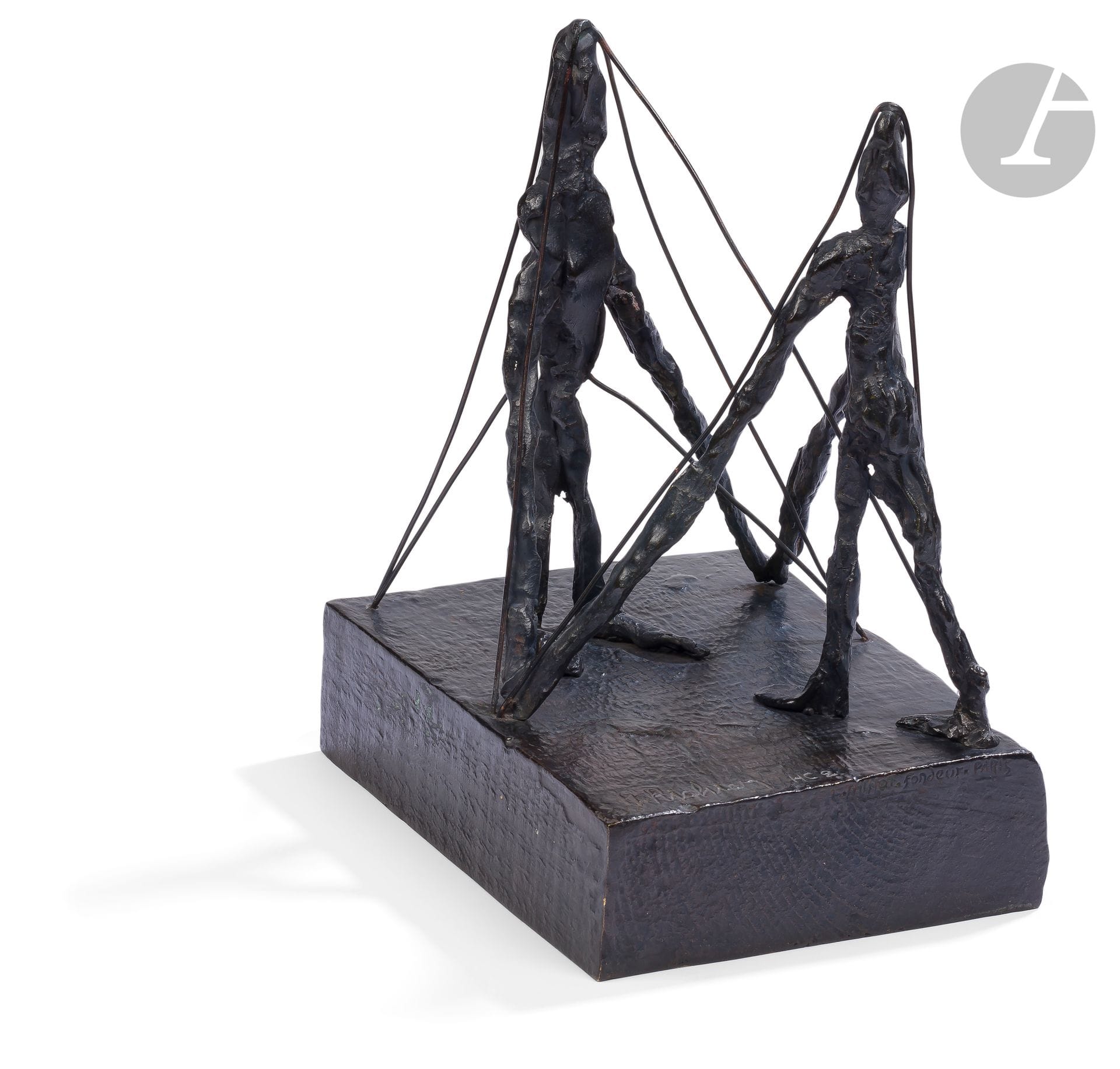 Germaine RICHIER (1902-1959)
La Lutte, 1946
Épreuve en bronze à patine noire.
Signée et numérotée «HC 2» sur la base.
Cachet du fondeur «L.THINOT. Fondeur. PARIS» sur la base.
22 x 19 x 14,5 cm

Provenance : 
Collection particulière, Paris.

Bibliographie : 
Françoise Guiter, Germaine Richier, Cologne, Wienand Verlag, 1997, un exemplaire similaire reproduit p. 64, décrit p. 191.