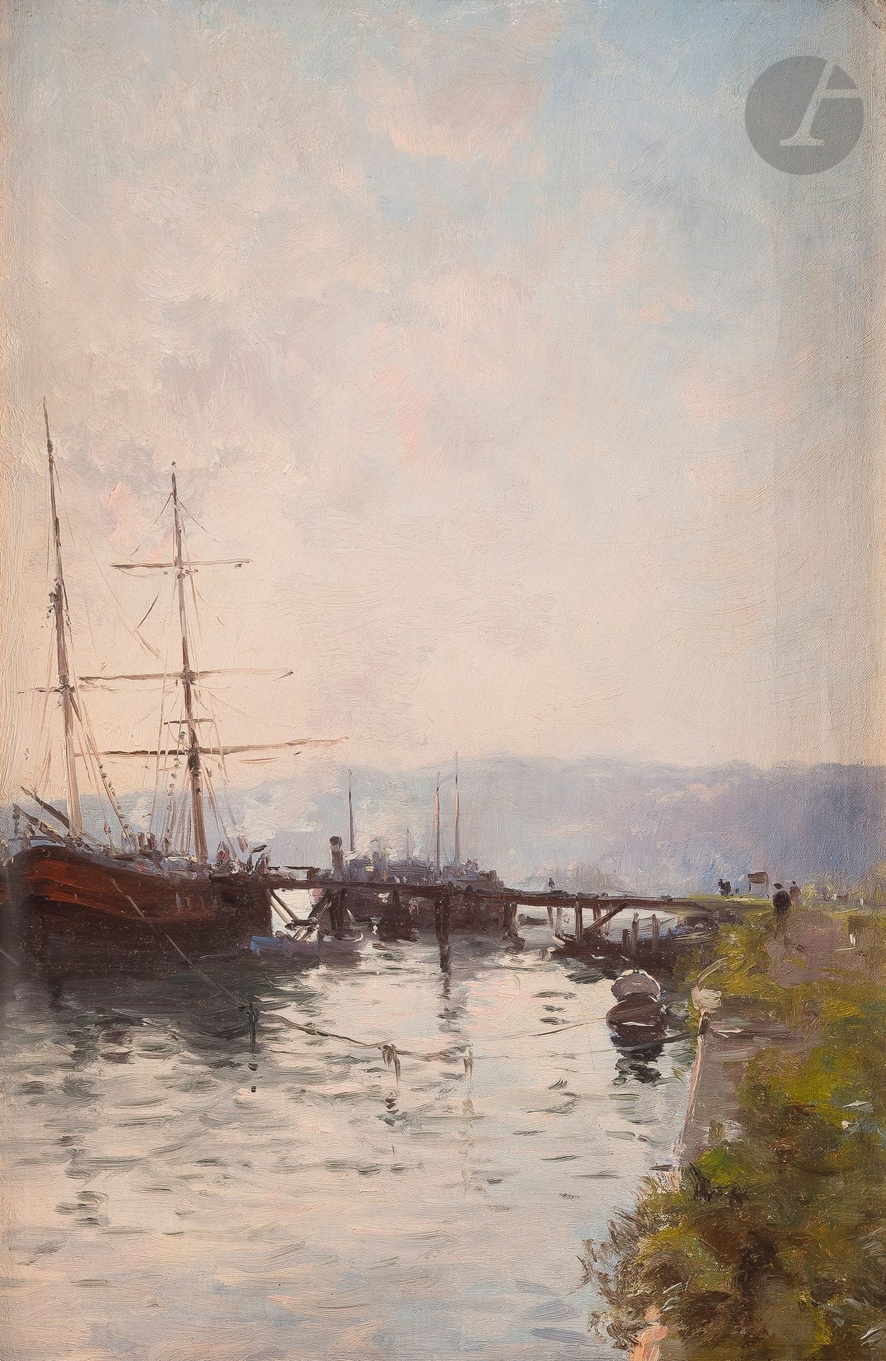 Marie Joseph Léon IWILL (1850-1923)
La Seine à Rouen
Huile sur toile.
Signée en bas à droite.
Titrée au dos sur le châssis.
48 x 33 cm