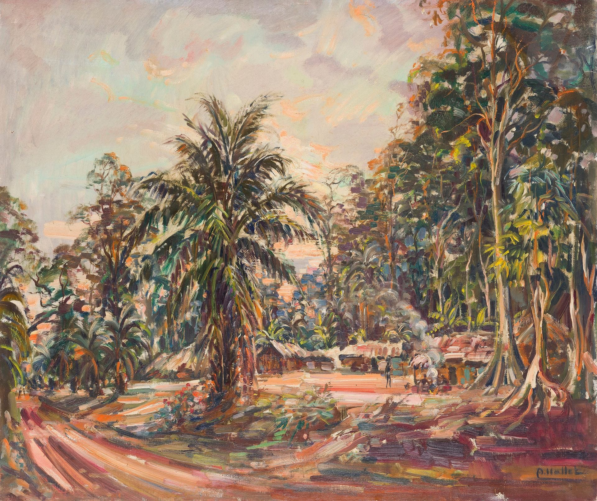 André HALLET (1890-1959)
Nia-Nia, the road
Oil on canvas.
Signed lower right.
(Small accident).
81 x 100 cm