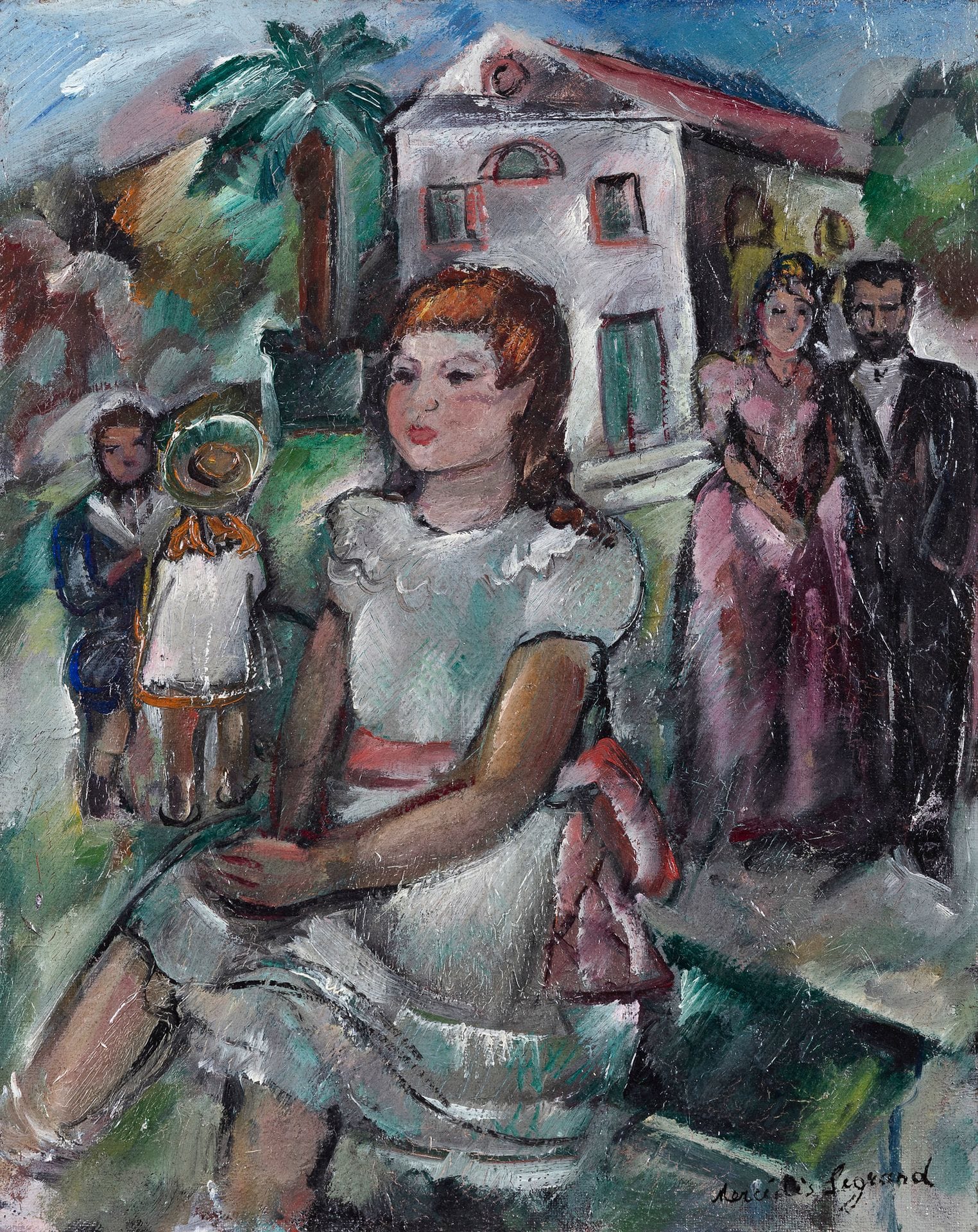 Mercédès LEGRAND (1893-1945)
Le Jardin, souvenir d’Espagne, vers 1934
Huile sur toile.
Signée en bas à droite.
41 x 33 cm

Expositions : 
- À Fleur de toiles, Musée du Mont-de-Piété, Bergues, 1er juillet - 31 octobre 2020, catalogue, n° 4, non reproduit.
- Mercédès Legrand, Famenne & Art Museum, Marche-en-Famenne, 19 décembre 2023 - 30 avril 2021.