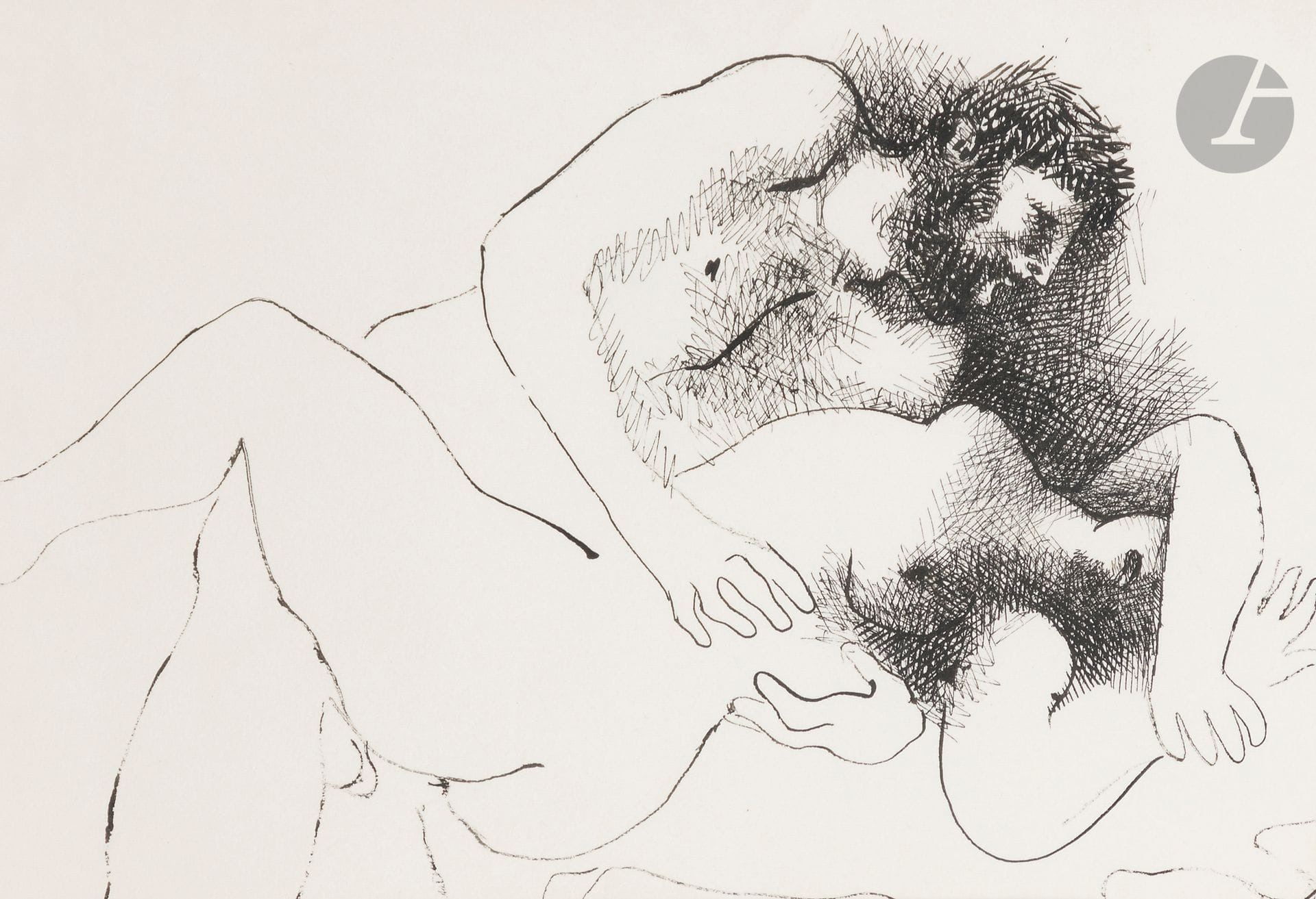 Manolo RUIZ-PIPO (1929-1998)
L’Étreinte
Encre.
19 x 27 cm