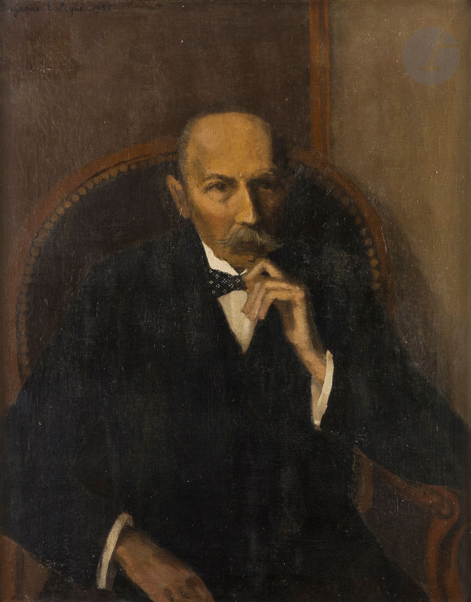 Suzanne LALIQUE (1899-1989)
Portrait de Monsieur Morhange, 1935
Huile sur toile.
Signée et datée en haut à gauche.
92 x 72 cm