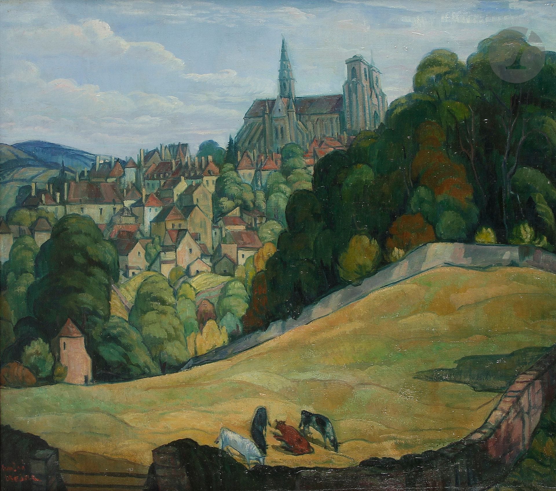 André MAIRE (1898-1984)
Vue de Semur-en-Auxois
Huile sur toile.
Signée en bas à gauche.
77 x 86 cm