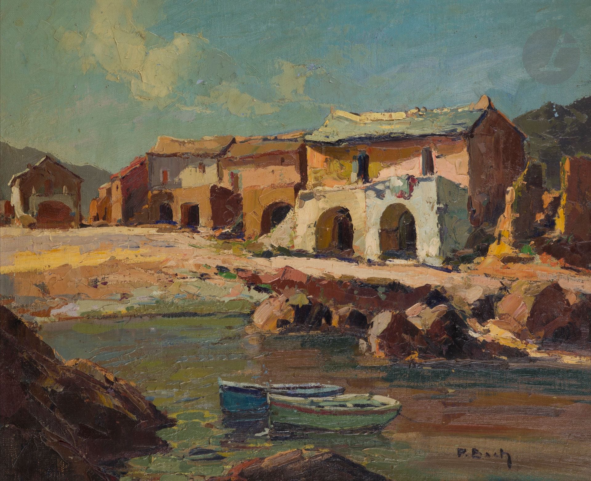 Pierre BACH (1906-1971)
Tollari, Cap Corse
Huile sur toile.
Signée en bas à droite.
Signée et située au dos.
46 x 55 cm