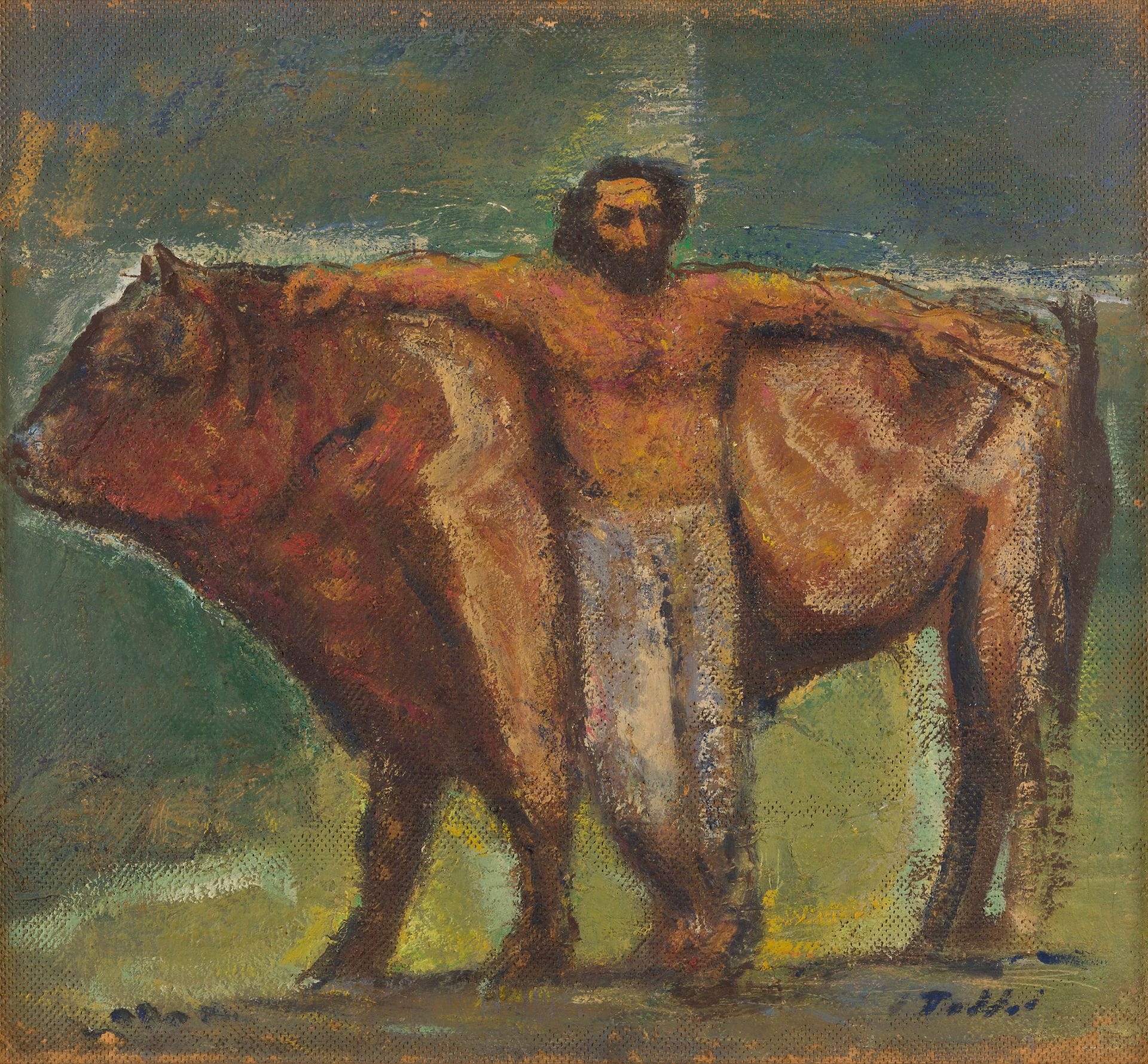 Luigi TADDEI (1898-1992)
Autoritrato, 1950
Huile sur carton.
Signée en bas à droite.
Signée, datée et titrée au dos.
40 x 43 cm

Provenance : 
Acquis directement auprès de l’artiste.