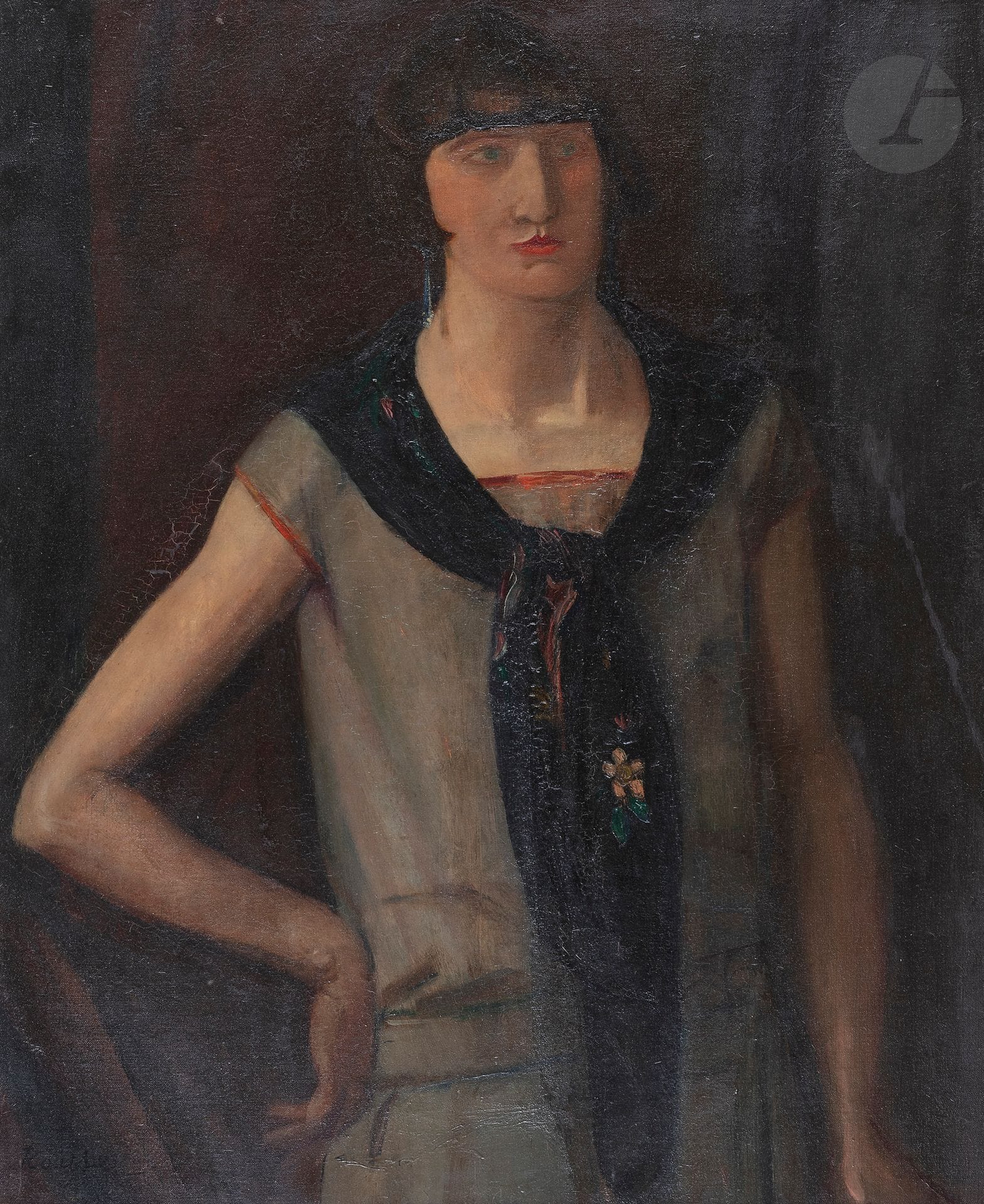 Edmond Charles KAYSER (1882-1965)
Portrait de Madame B
Huile sur toile.
Signée en bas à gauche.
74 x 60 cm

Expositions : 
- Galerie Berthe Weill, 1925.
- La Belle tradition française, Musée du Mont de Piété, Bergues, 12 mai - 9 octobre 2018, catalogue, n° 29, reproduit.