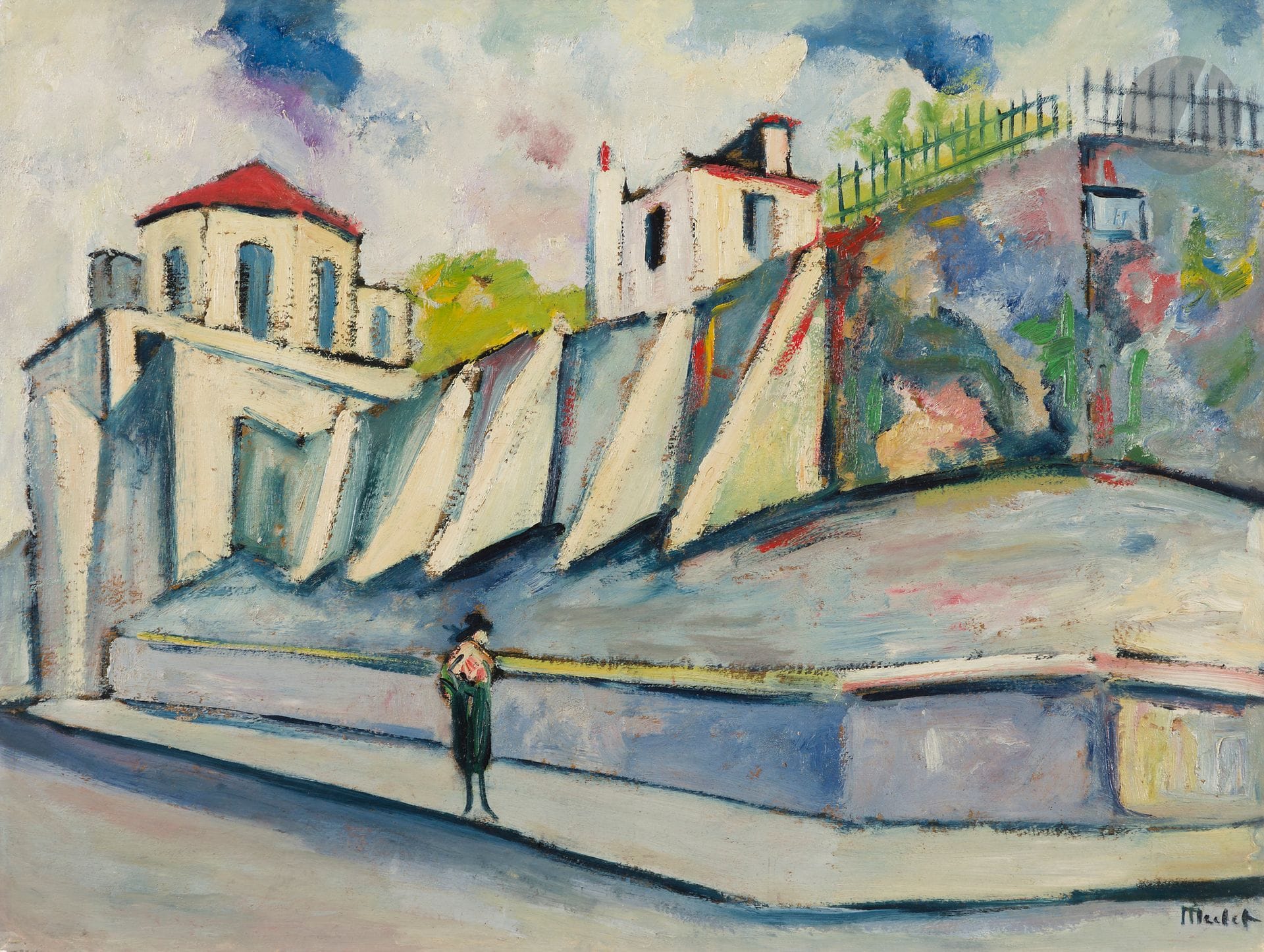 Elisée MACLET (1881-1962)
Les Remparts, rue Cortot
Huile sur carton.
Signée en bas à droite.
46.5 x 61.5 cm

Bibliographie : 
Jean Cottel, Elisée Maclet (1881-1962), La vie et l’oeuvre, Catalogue raisonné de l’oeuvre, ABC, 1982, n° 439, reproduit p. 246.