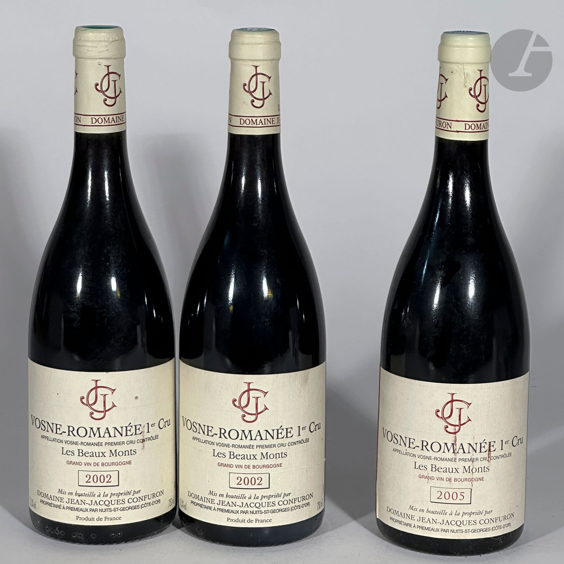 2 B VOSNE-ROMANÉE LES BEAUX MONTS (1er Cru) (e.l.s.), Domaine J. J. Confuron, 2002
1 B VOSNE-ROMANÉE LES BEAUX MONTS (1er Cru) (e.t.), Domaine J. J. Confuron, 2005