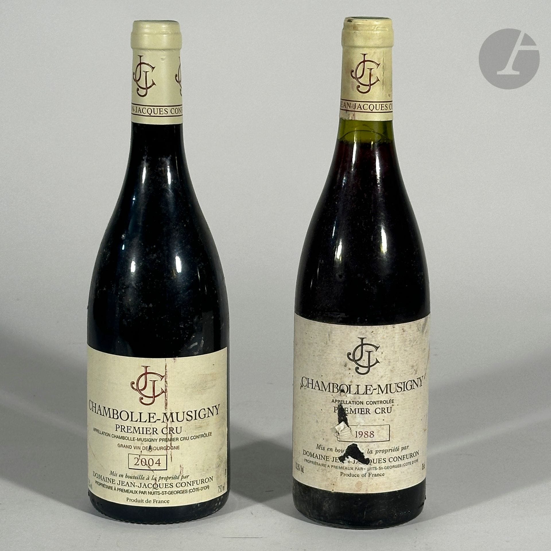 1 B CHAMBOLLE-MUSIGNY (1er Cru) (e.t.a ; c.s.), Domaine J. J. Confuron, 1988
1 B CHAMBOLLE-MUSIGNY (1er Cru) (e.l.a.), Domaine J. J. Confuron, 2004
