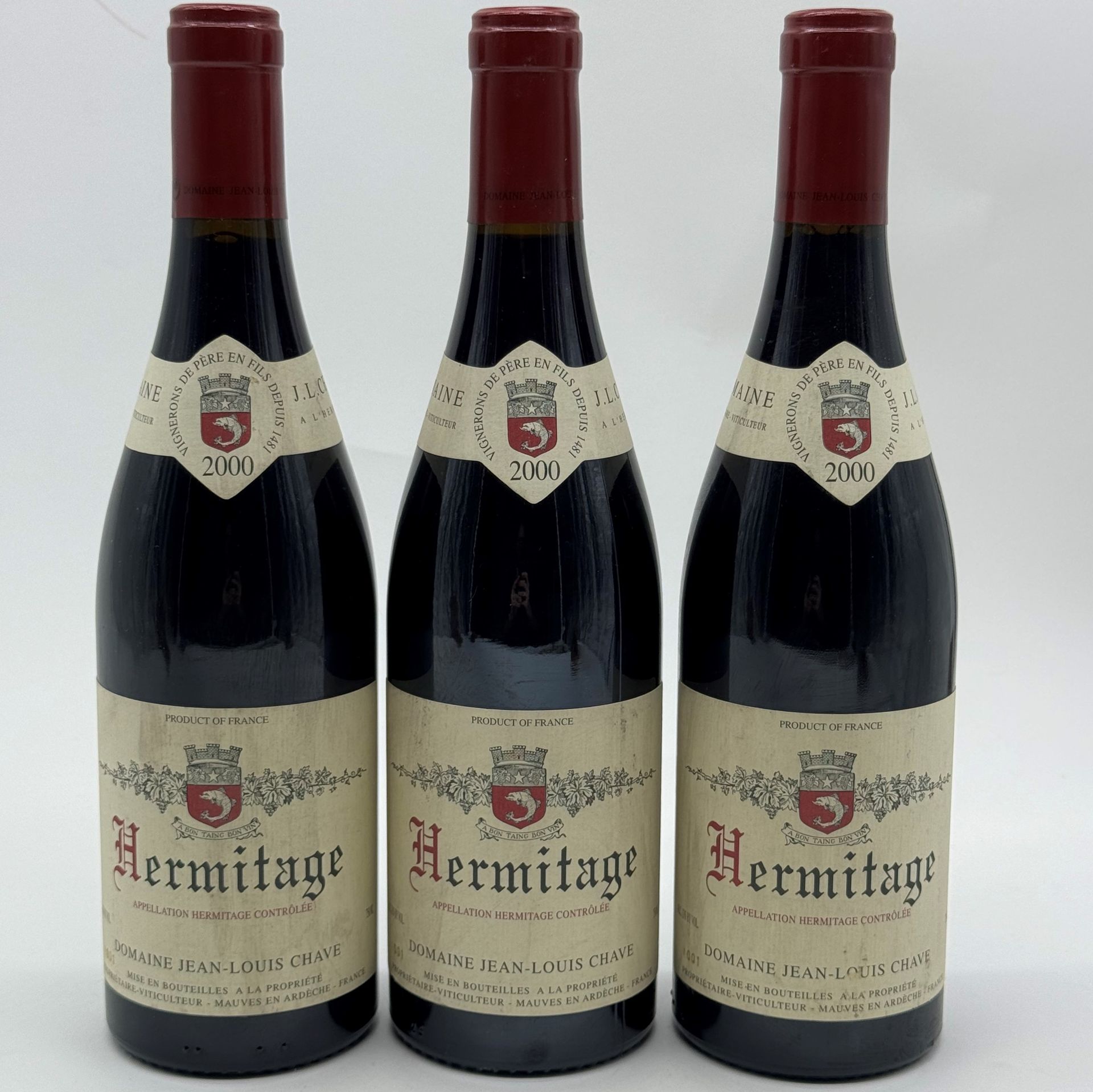 3 B HERMITAGE Rouge (e.t.h. légères ; clm.s. légères), Domaine Jean-Louis Chave, 2000