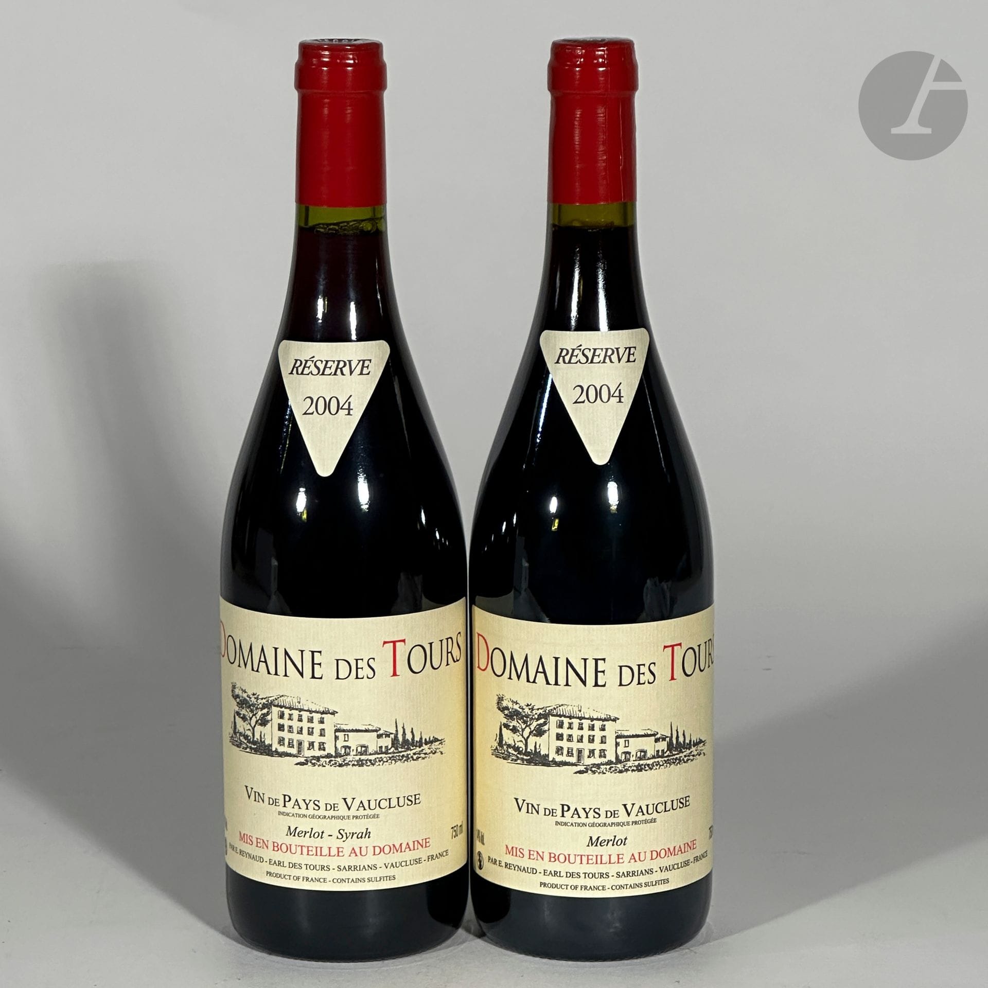 1 B VIN DE PAYS DE VAUCLUSE MERLOT, Domaine des Tours, 2004
1 B VIN DE PAYS DE VAUCLUSE MERLOT-SYRAH, Domaine des Tours, 2004