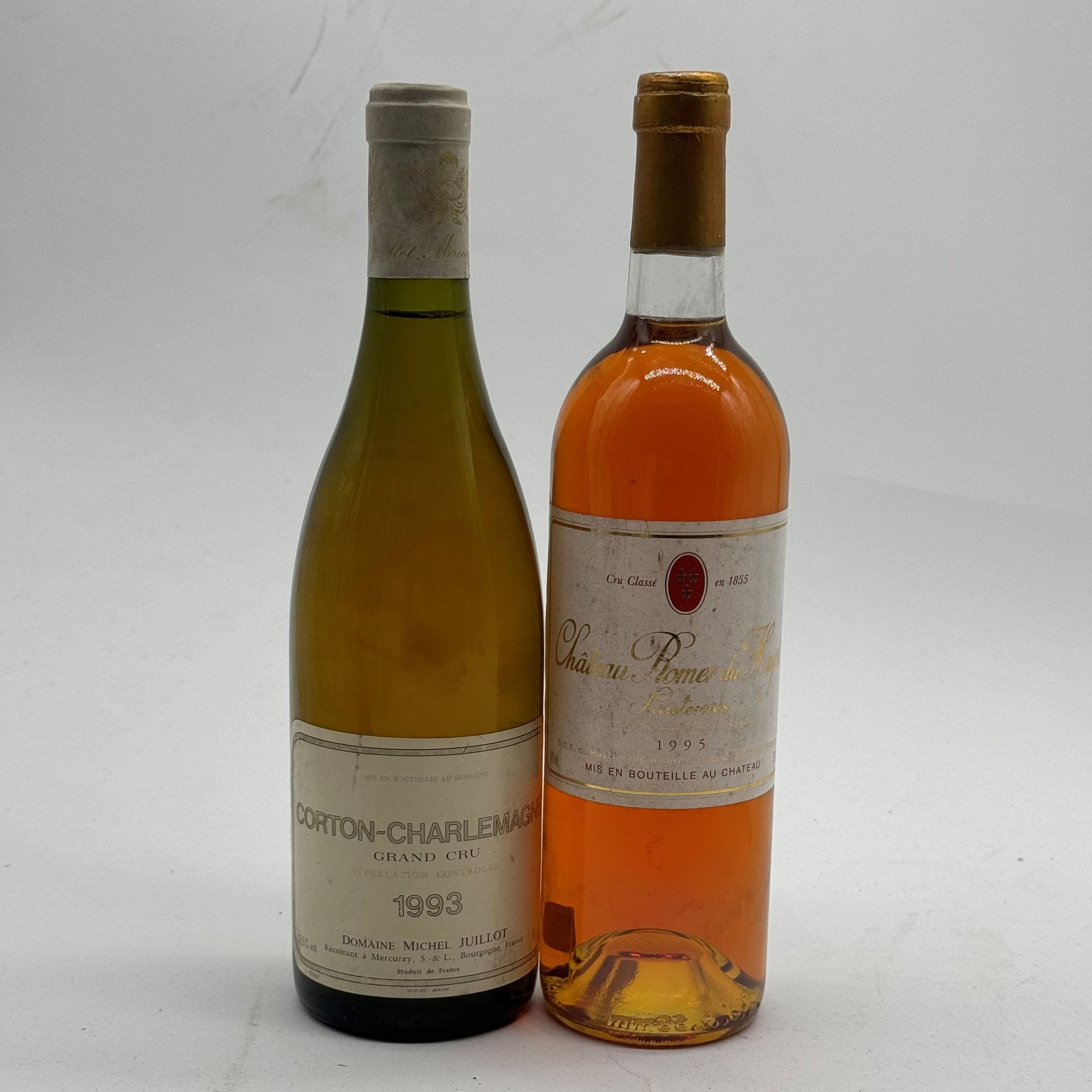 1 B CORTON-CHARLEMAGNE (Grand Cru) (e.t.h ; c.s.), Domaine Michel Juillot, 1993
1 B CHÂTEAU ROMER DU HAYOT (e.t.h.), Sauternes, 1995