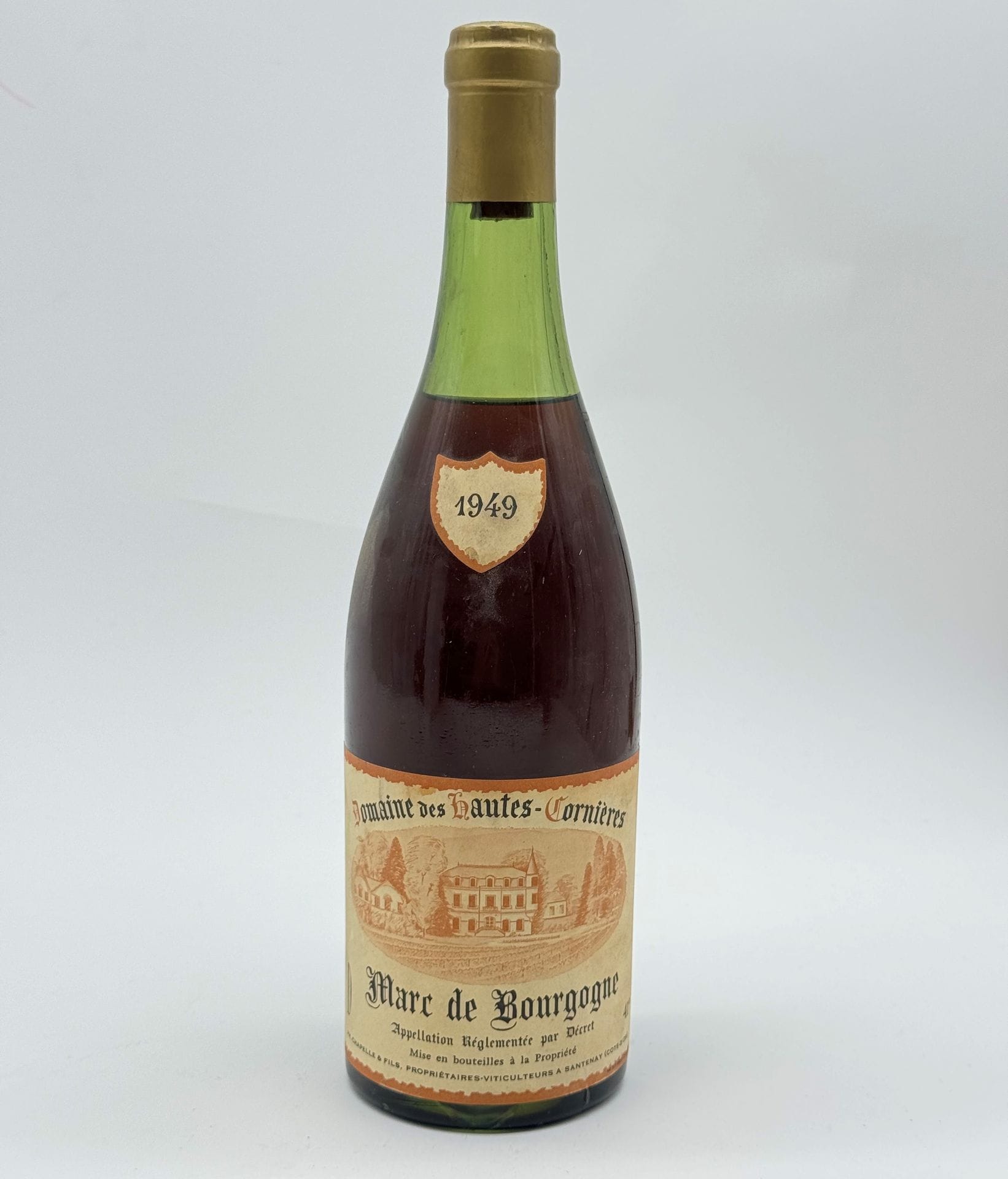 1 B MARC DE BOURGOGNE 70 cl 41% (5 cm ; e.l.s.), Domaine des Hautes-Cornières, 1949