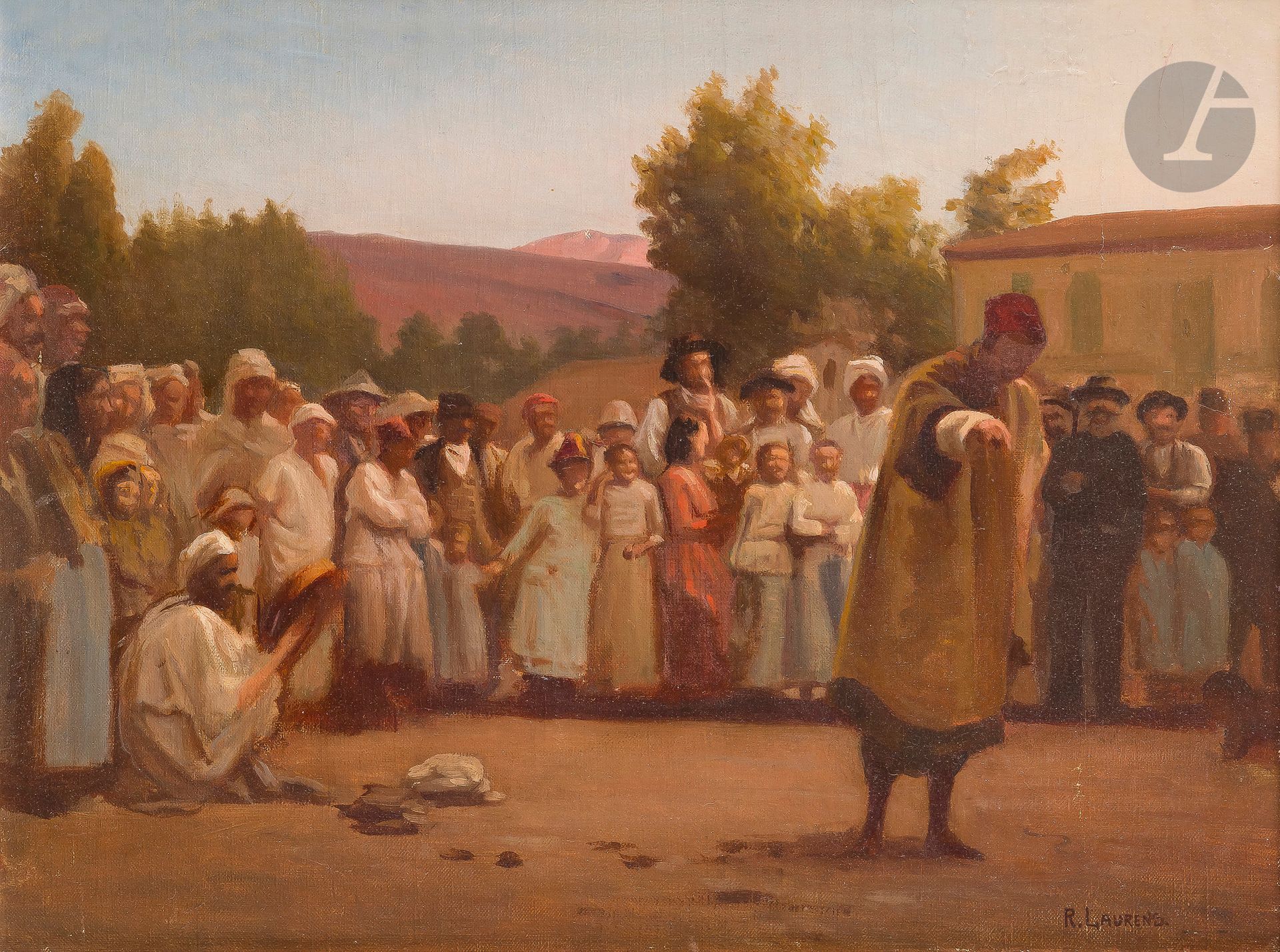 R. LAURENS (XIXe-XXe siècle) 
Sourcier
Huile sur toile. 
Signée en bas à droite. 
33 x 41 cm