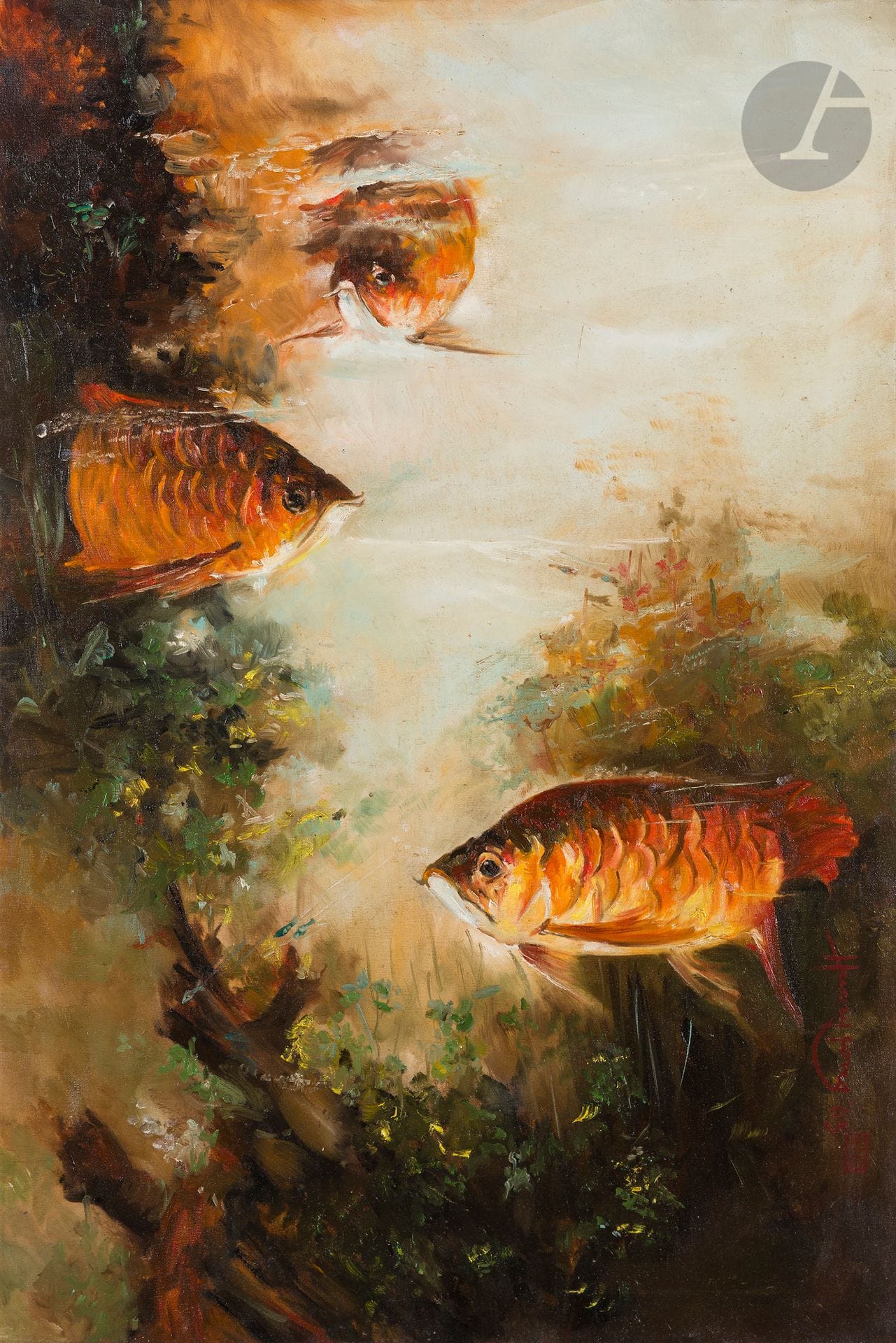 Fong Huang (1936-2004)
Fish, 1963
Oil on canvas.
Signed and dated lower right.
49 x 74 cm