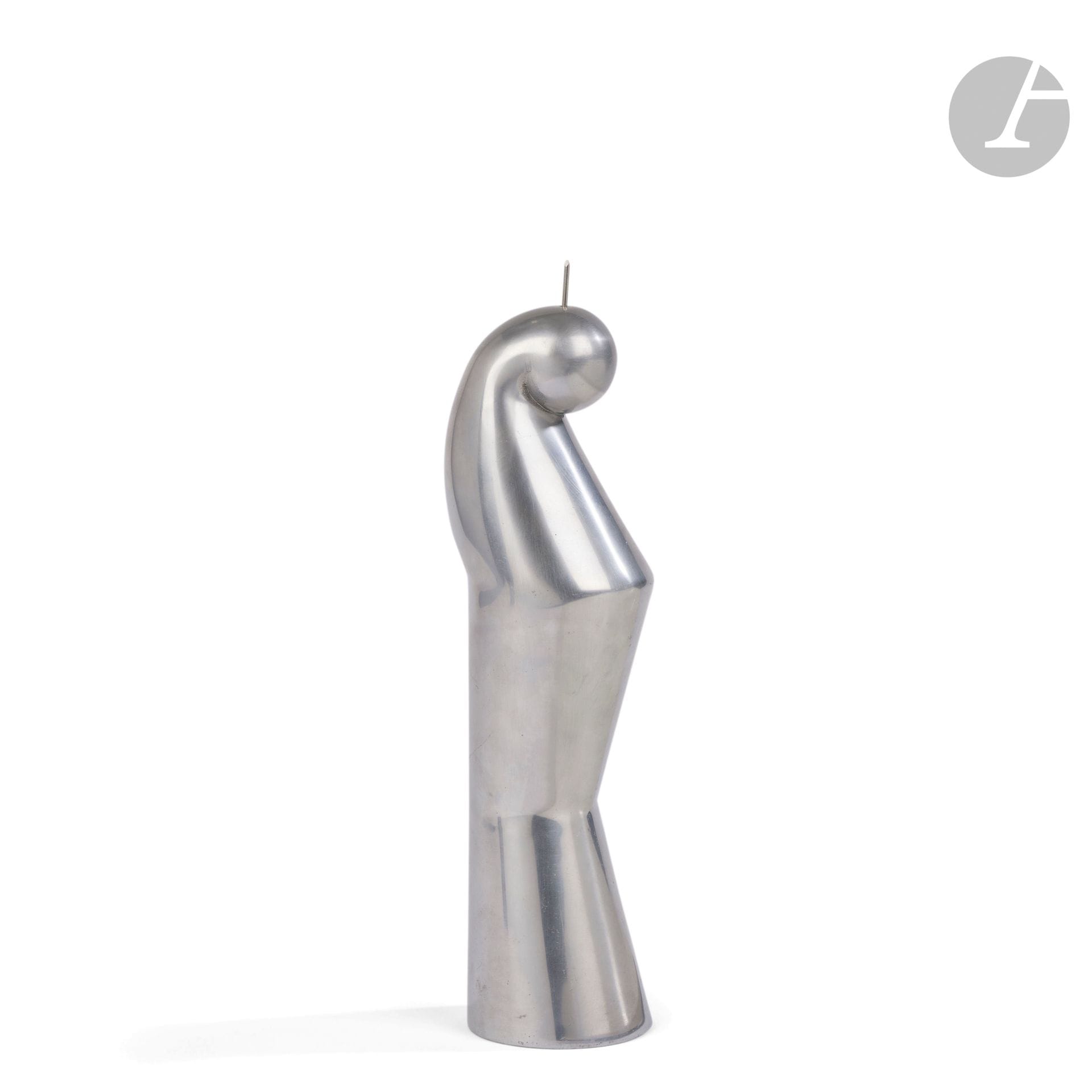 MARTIN SZÉKELY (B. 1956) DESIGNER &amp; ARDI ÉDITEUR
Seville, the model created in [1992] for the Universal Exhibition in Seville. 
Spade candlestick.
Polished cast aluminum.
Marked Martin SZÉKELY (19)92 on reverse.
Height: 28cm

Historical background: 
This candlestick model was created by Martin Székely for the 1992 Seville World's Fair, and featured in the selection of objects assembled by Pierre Staudenmeyer for the French Pavilion souvenir store. 

Bibliography:
- Brigitte Fitoussi Collectif - Martin Szekely, meublier-designer - Action Française d'Action Artistique éditeur, Paris, 1995. A similar model is reproduced on page 82.
- Chloé Braunstein-Kriegel - Les années Staudenmeyer / 25 ans de design en France - Catalogue of the exhibition held at Passage de Retz, Paris, from December 3, 2009 to January 15, 2010, Éditions Norma, Paris, 2009. A similar model is reproduced on page 503.