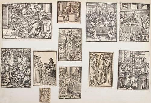 [VIGNETTES]. Album de vignettes des XVIe, XVIIe et XVIIIe siècles.- Album in - 4 oblong, demi - chagrin vert sombre, dos à nerfs (reliure vers 1880). Album factice réalisé par un amateur, réunissant des centaines de vignettes, lettrines et ornements gravés sur bois ou sur cuivre tirés d'ouvrages du XVIe au XVIIIe siècle. Chaque illustration a été soigneusement découpée puis collée sur un papier cartonné monté sur onglet. Mors frottés.