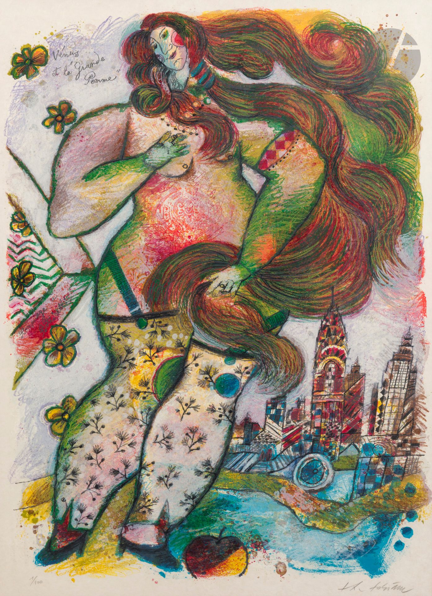 Théo TOBIASSE (1927-2012) 
Vénus et la grande pomme 
Lithographie en couleurs. 
Épreuve sur vélin numérotée et signée au crayon. 
73 x 54 cm (à vue)
Cadre.


 

Mots clés :
judaïca, juif, juive, hébreux, rabbins, jewish, torah, hebrew, hebraica, judaisme, synagogue, sionisme, pessah, pessach, haggada, haggadah, hagada, hagadah, passover, menora, menorah, hannuka, hannuca, hannoucca, hanouccah, torah, juden, israélite, Israël, antisemitism, antisémitisme, dreyfus, meguila, sepharade, sefarad, ketouba